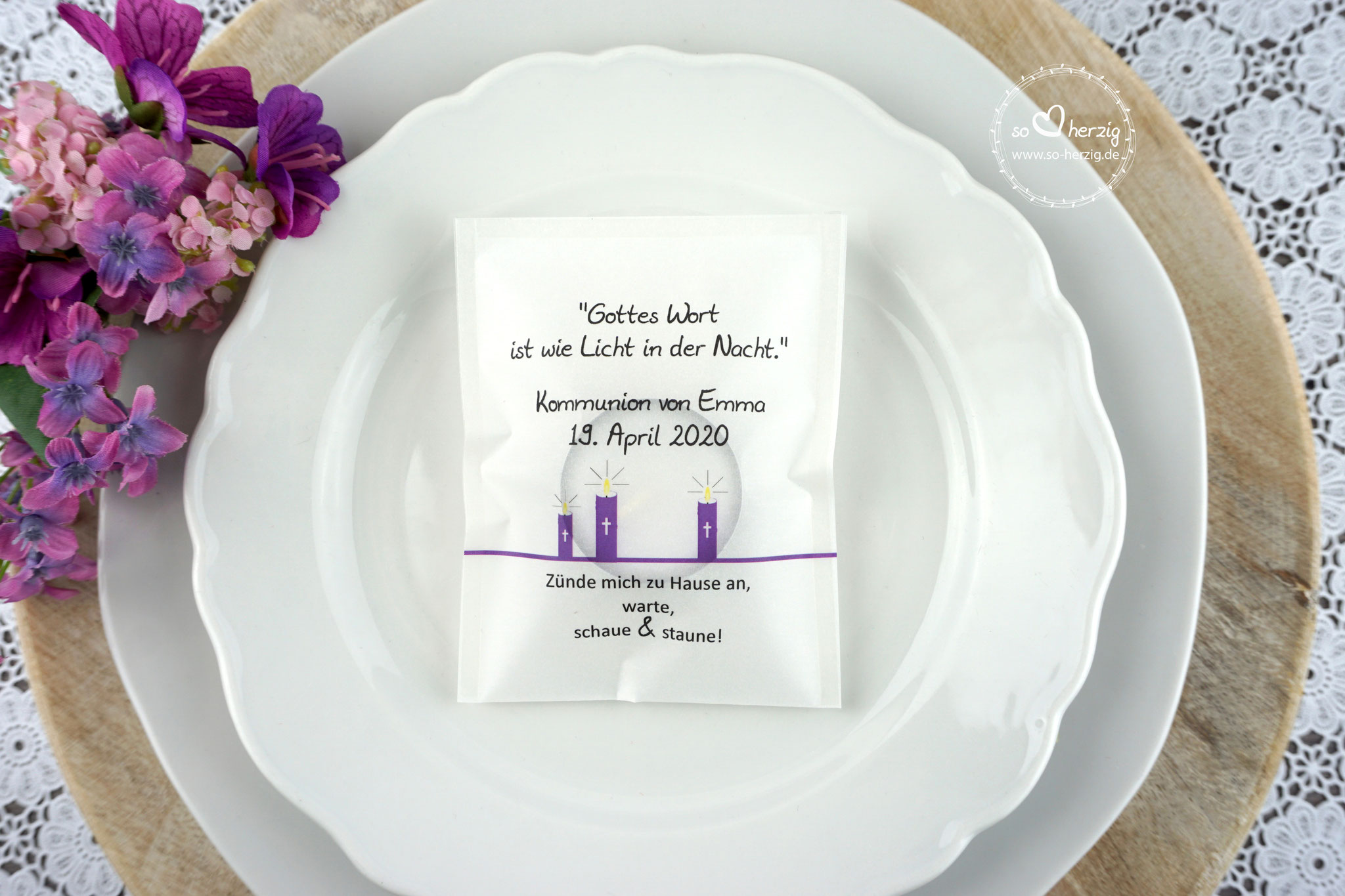 Lichtbotschaft Design: Kerzen Lila
