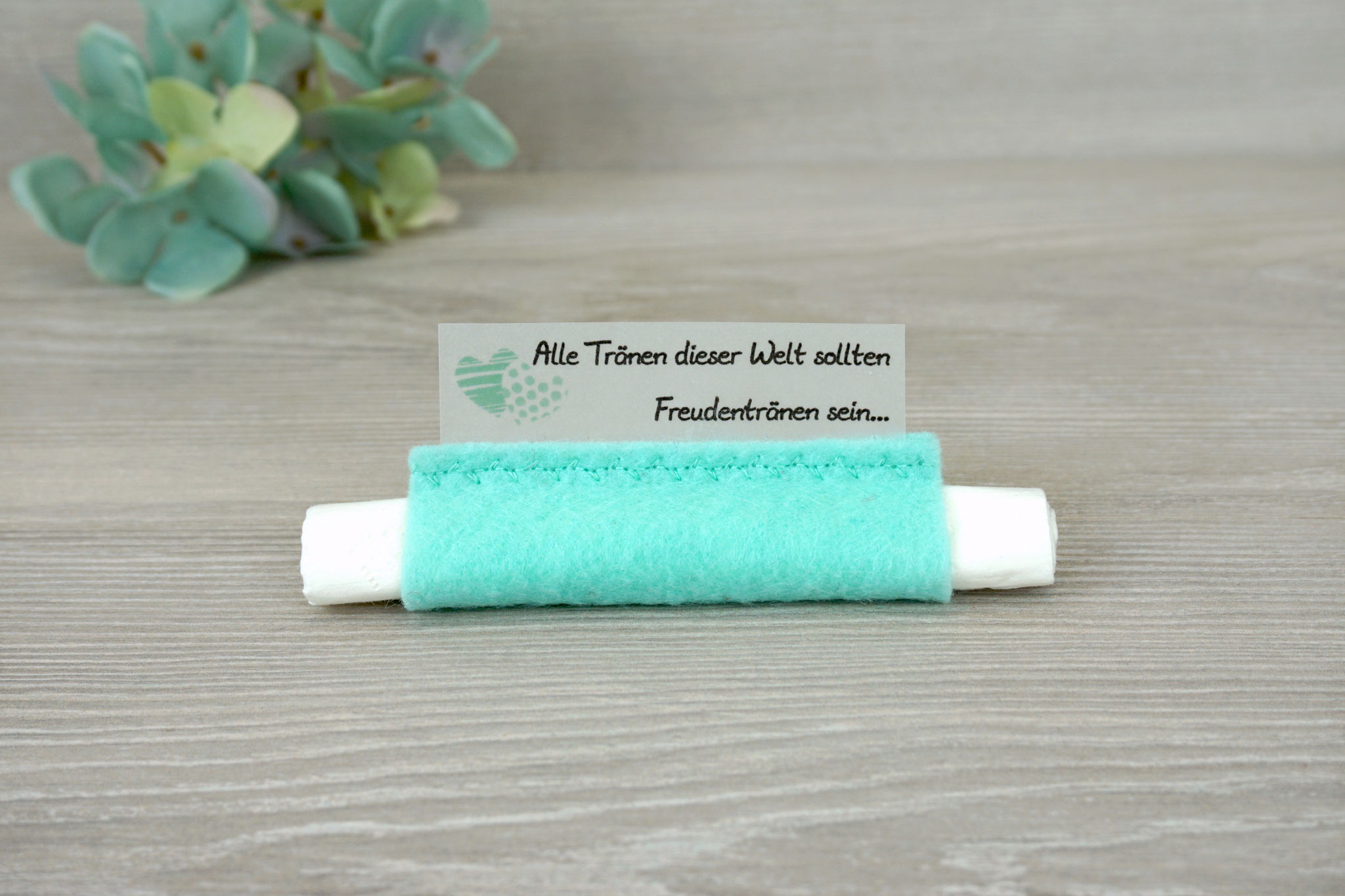 Design zwei Herzen, Filz Mint