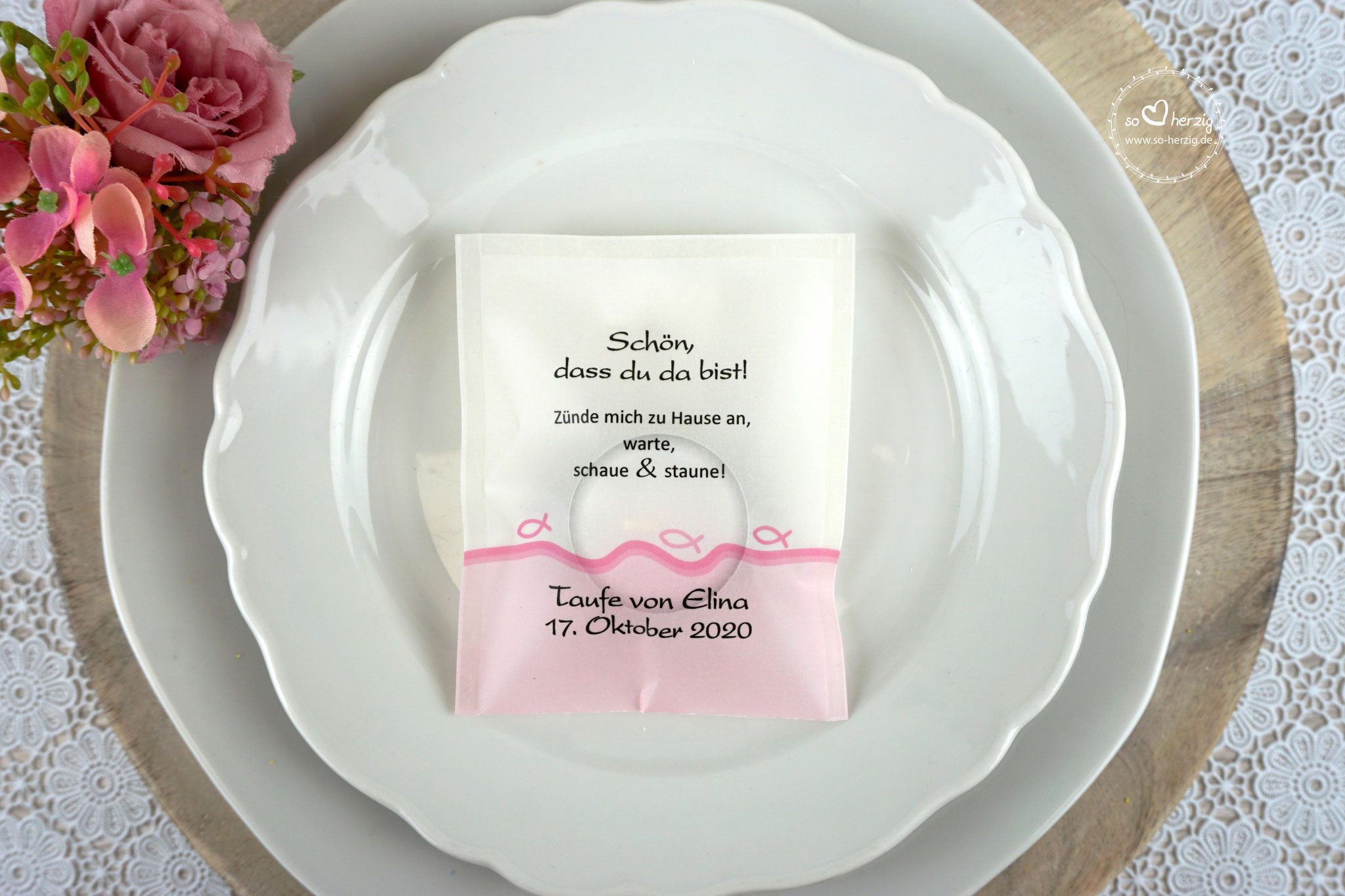 Lichtbotschaft Design "Fisch Silhouette" Rosa, Schrift Present