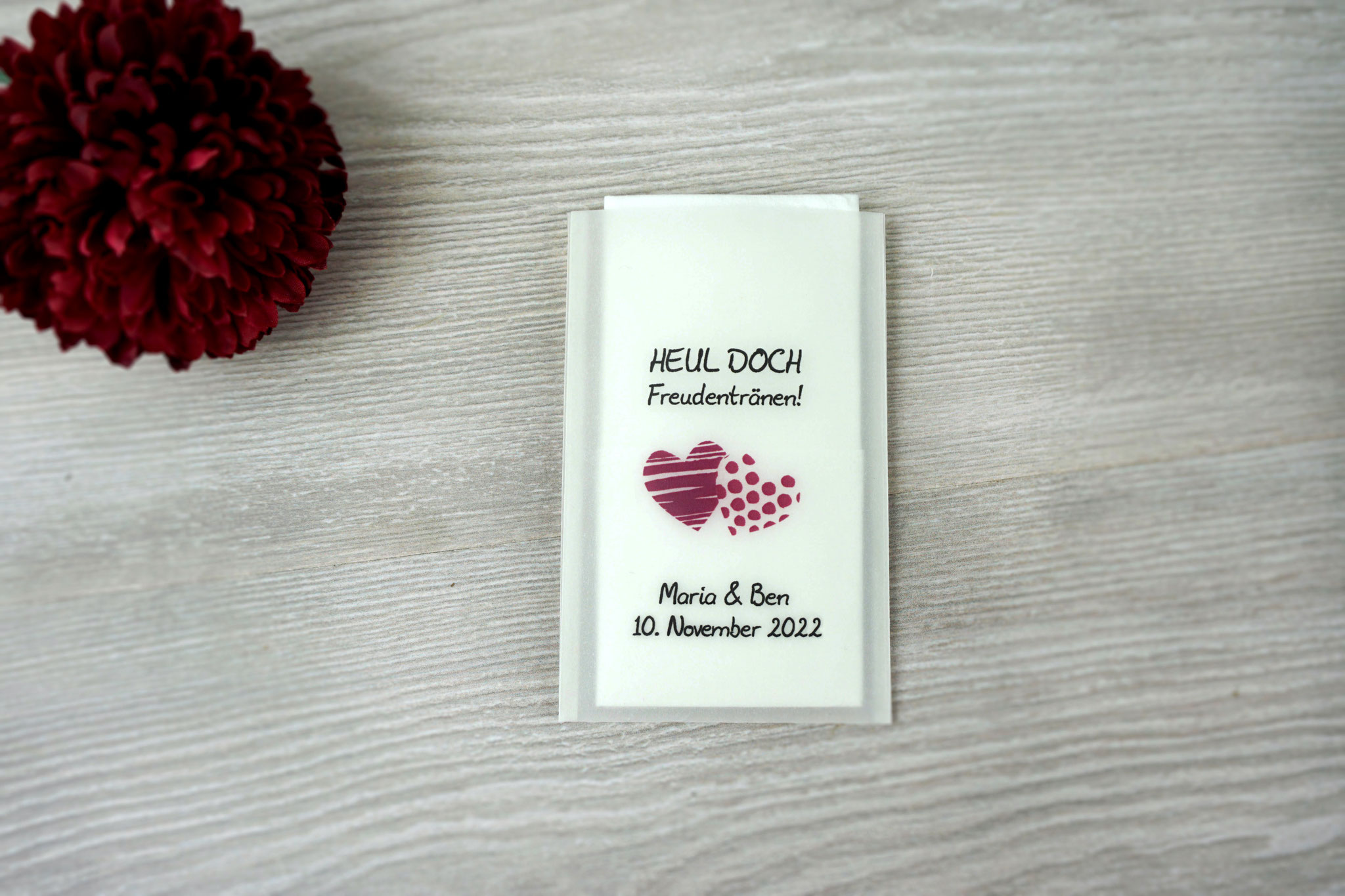 Design "zwei Herzen" Farbe Beere