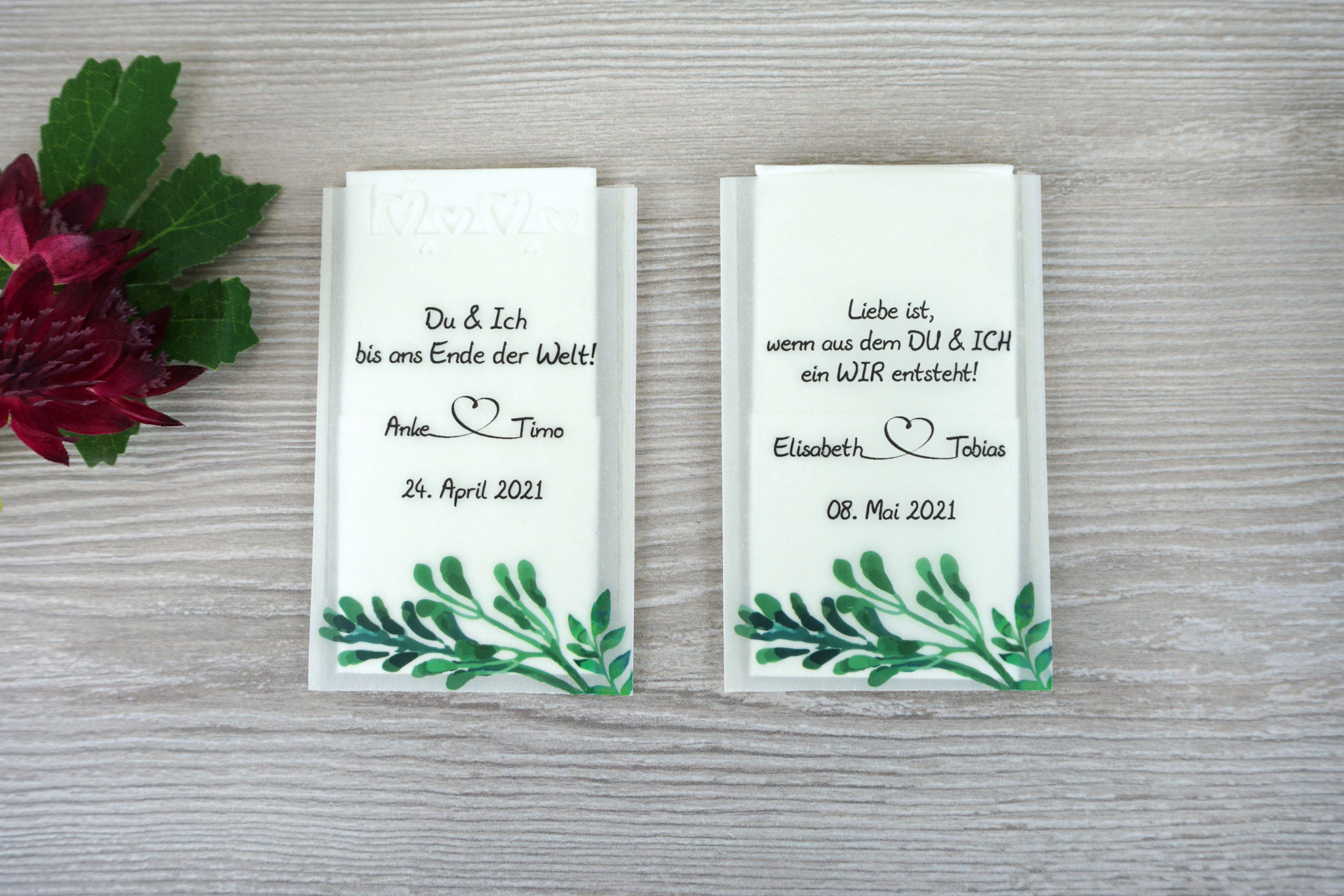 Design Greenery, mit und ohne Herzrand