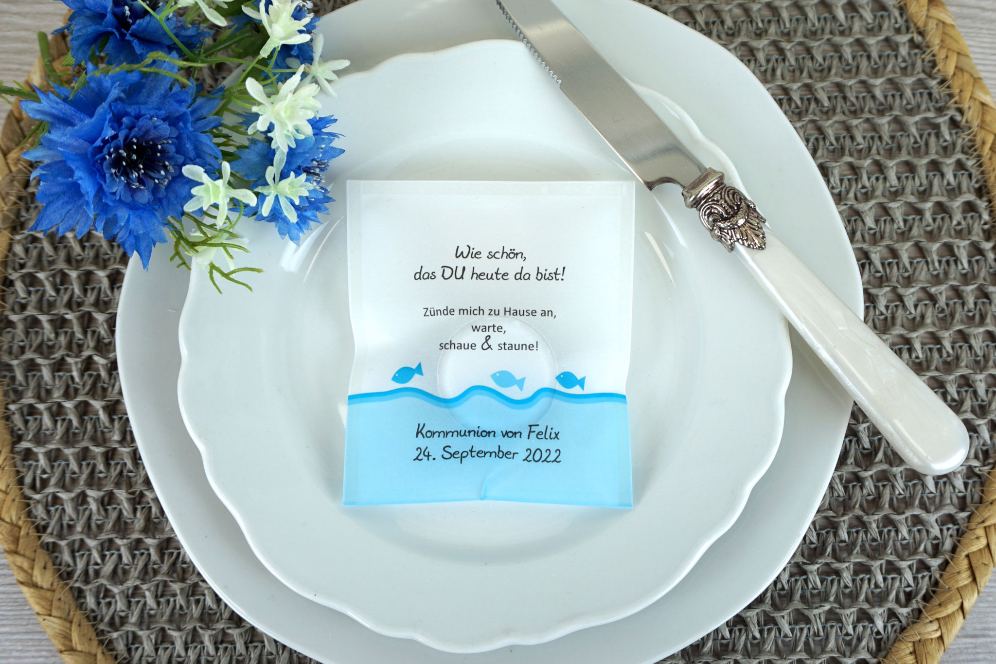 Lichtbotschaft Design: Fische Aqua - Schrift Julius B Thyssen