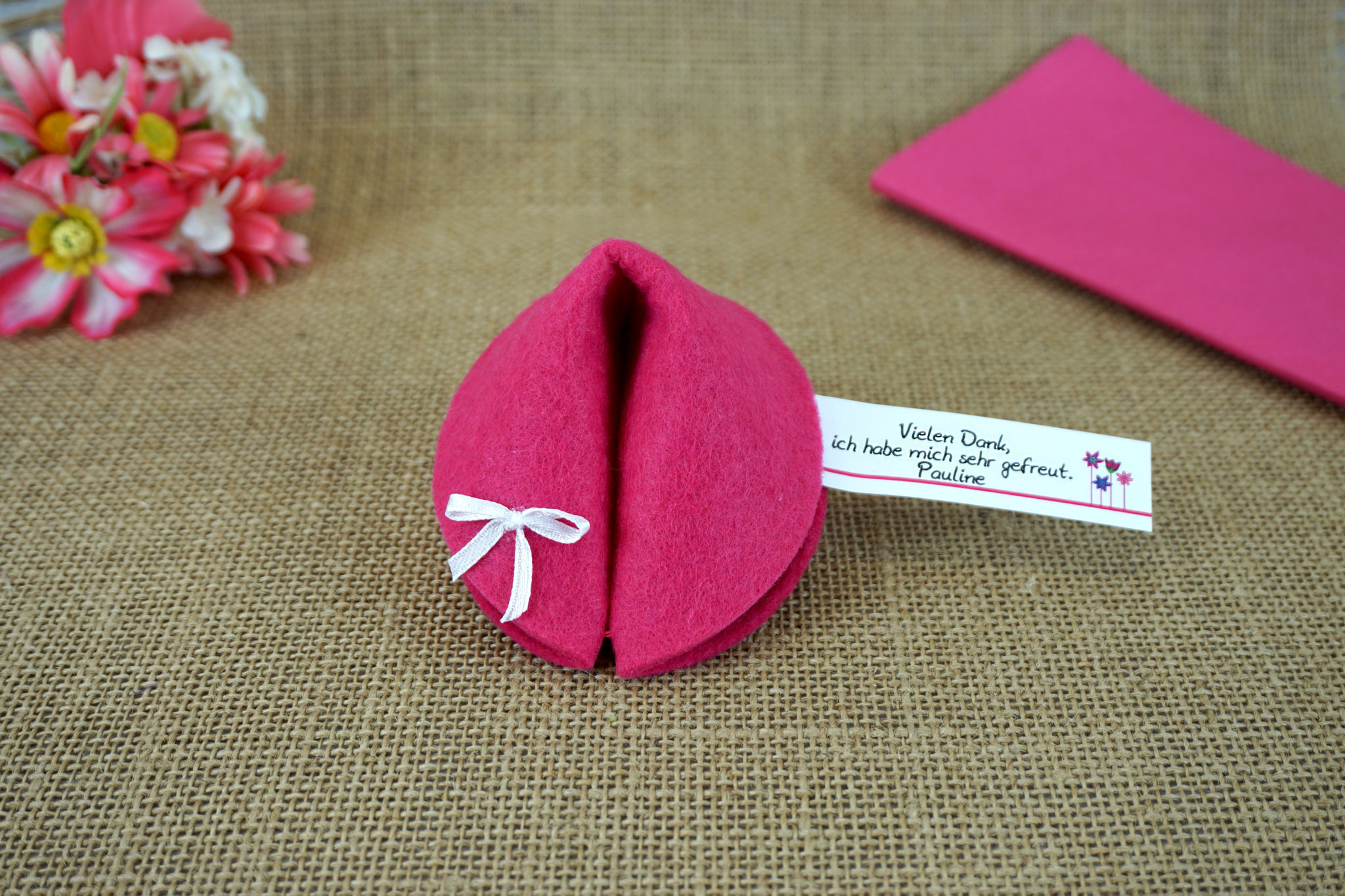 Filzkeks groß Cyclam, Fähnchen Design "Blumenwiese"