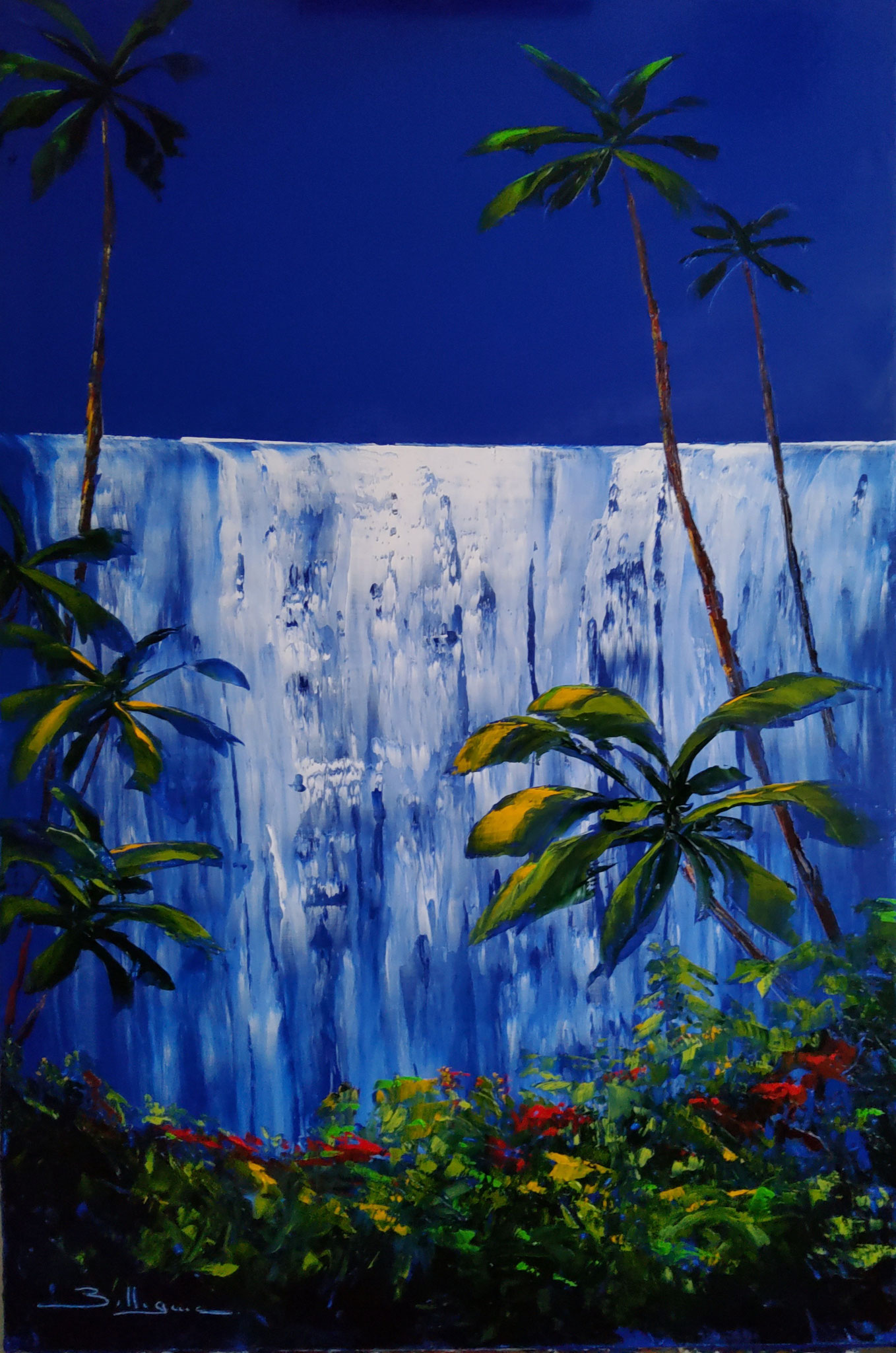 alain-belleguie-Rain-Forest  Huile /toile 84 cm x 51 cm