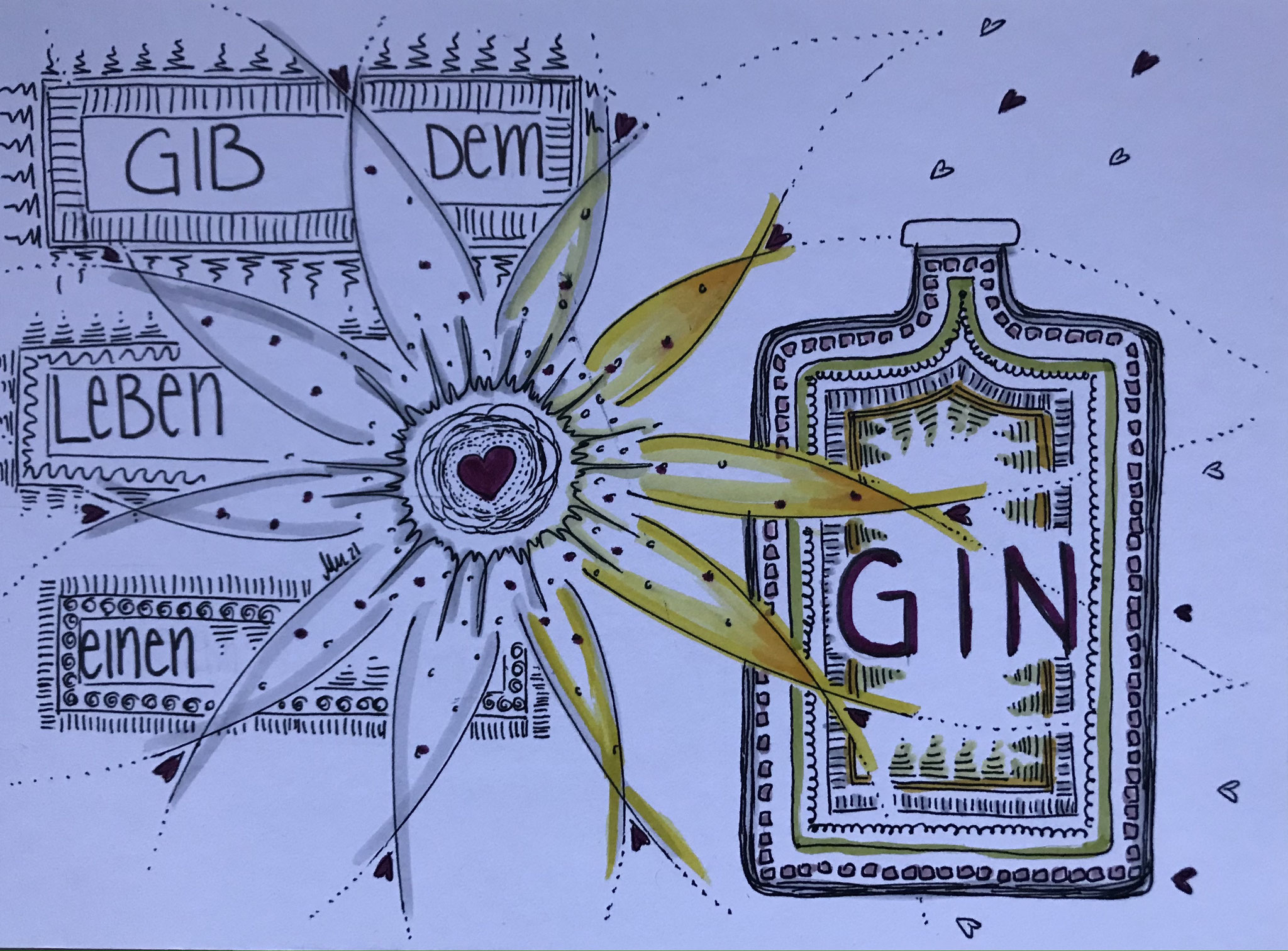 Eine Karte für eine Gin-Liebhaberin