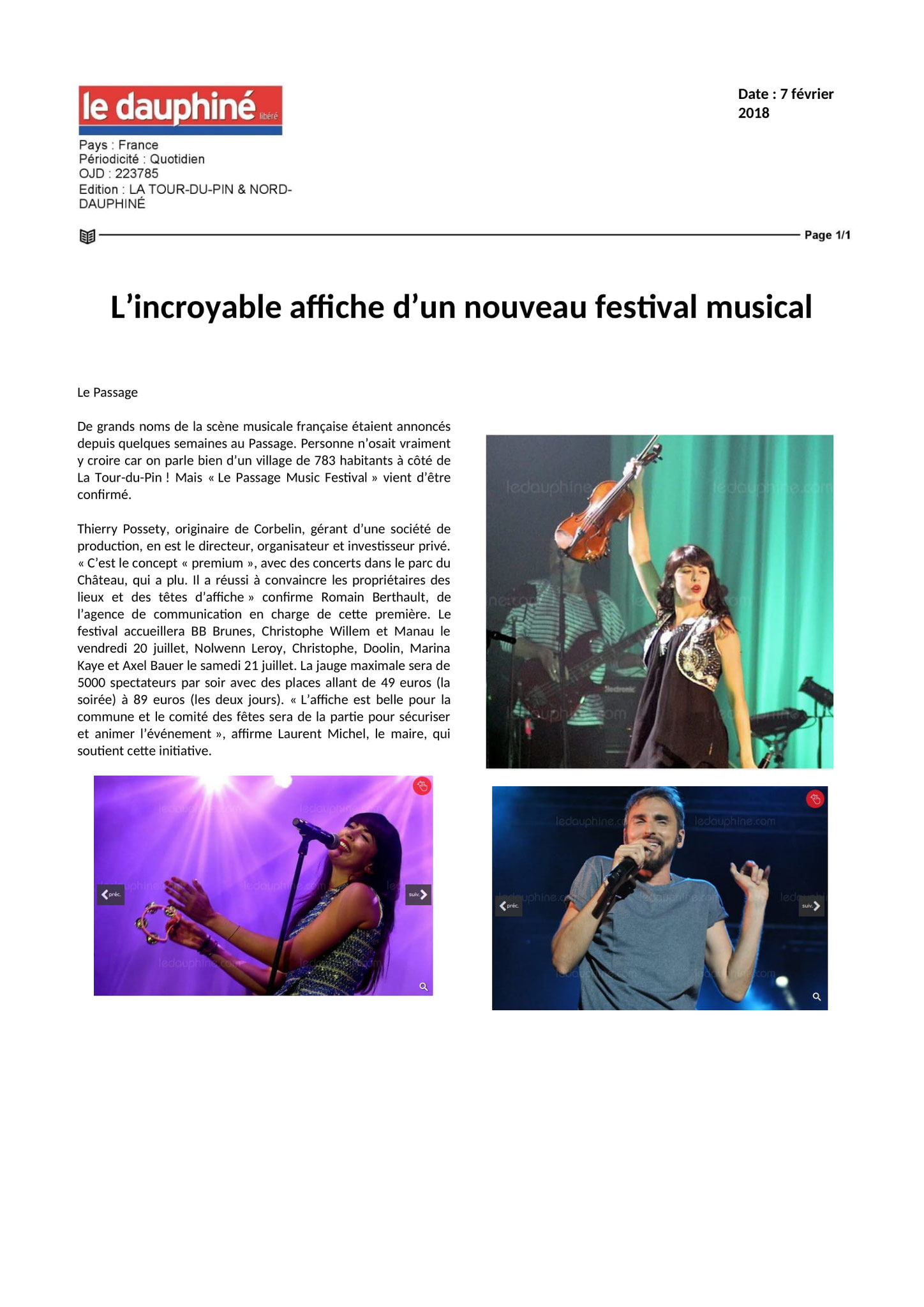 L'incroyable affiche d'un nouveau festival musical - 07.02.18