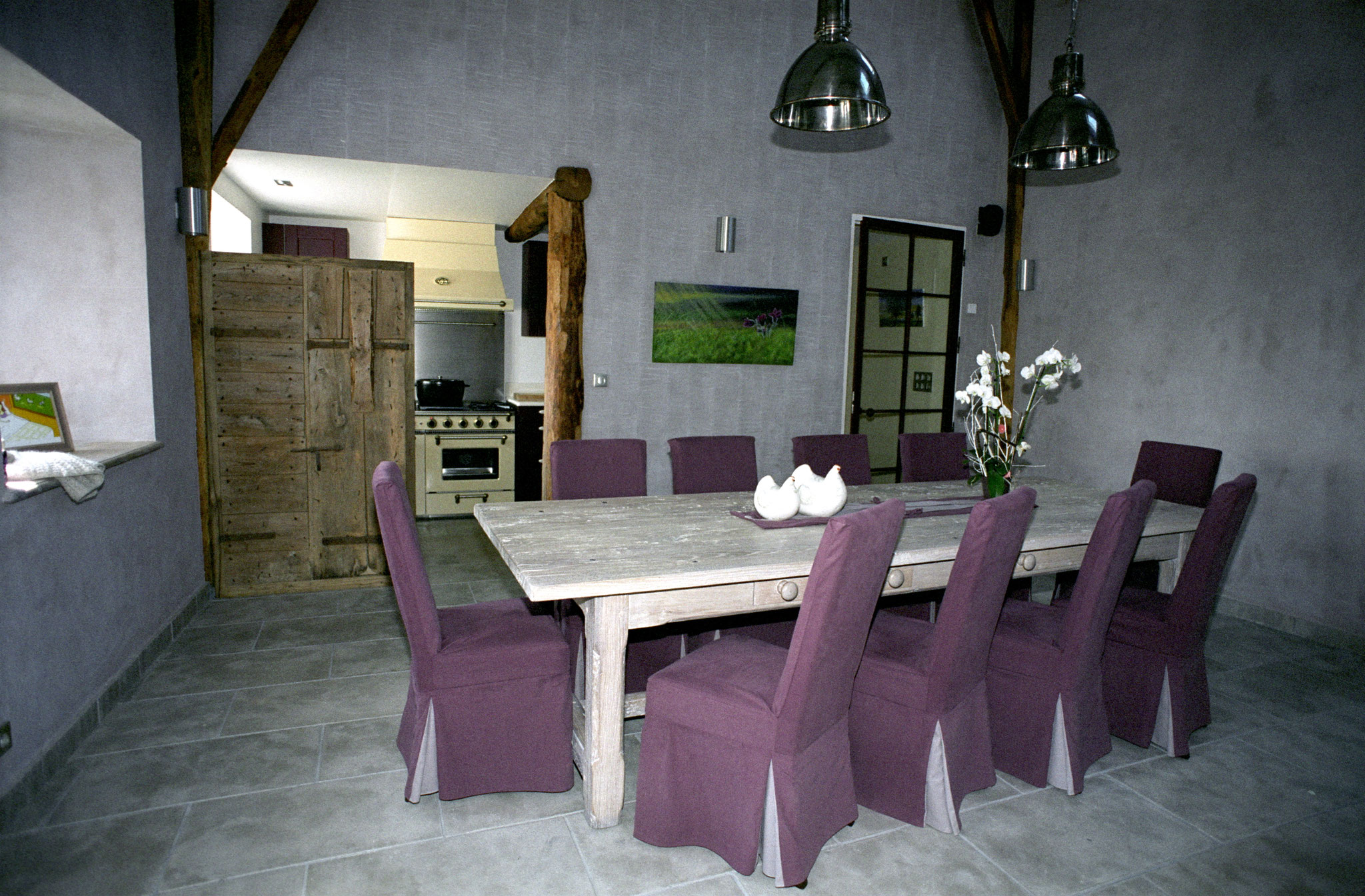 Table en vieux chêne blanchie
