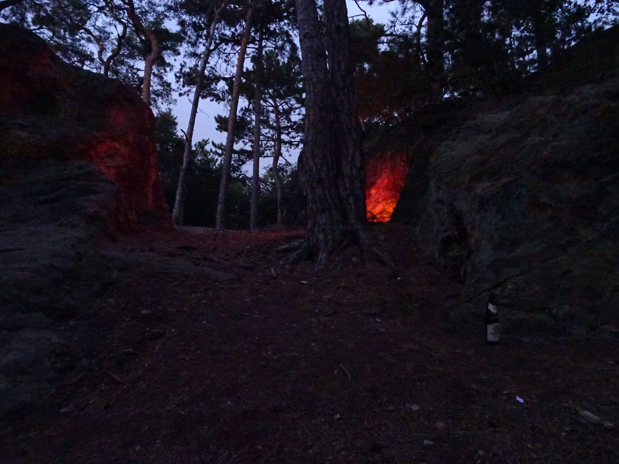 So sieht man die beleuchtete Kerbe in der Nacht