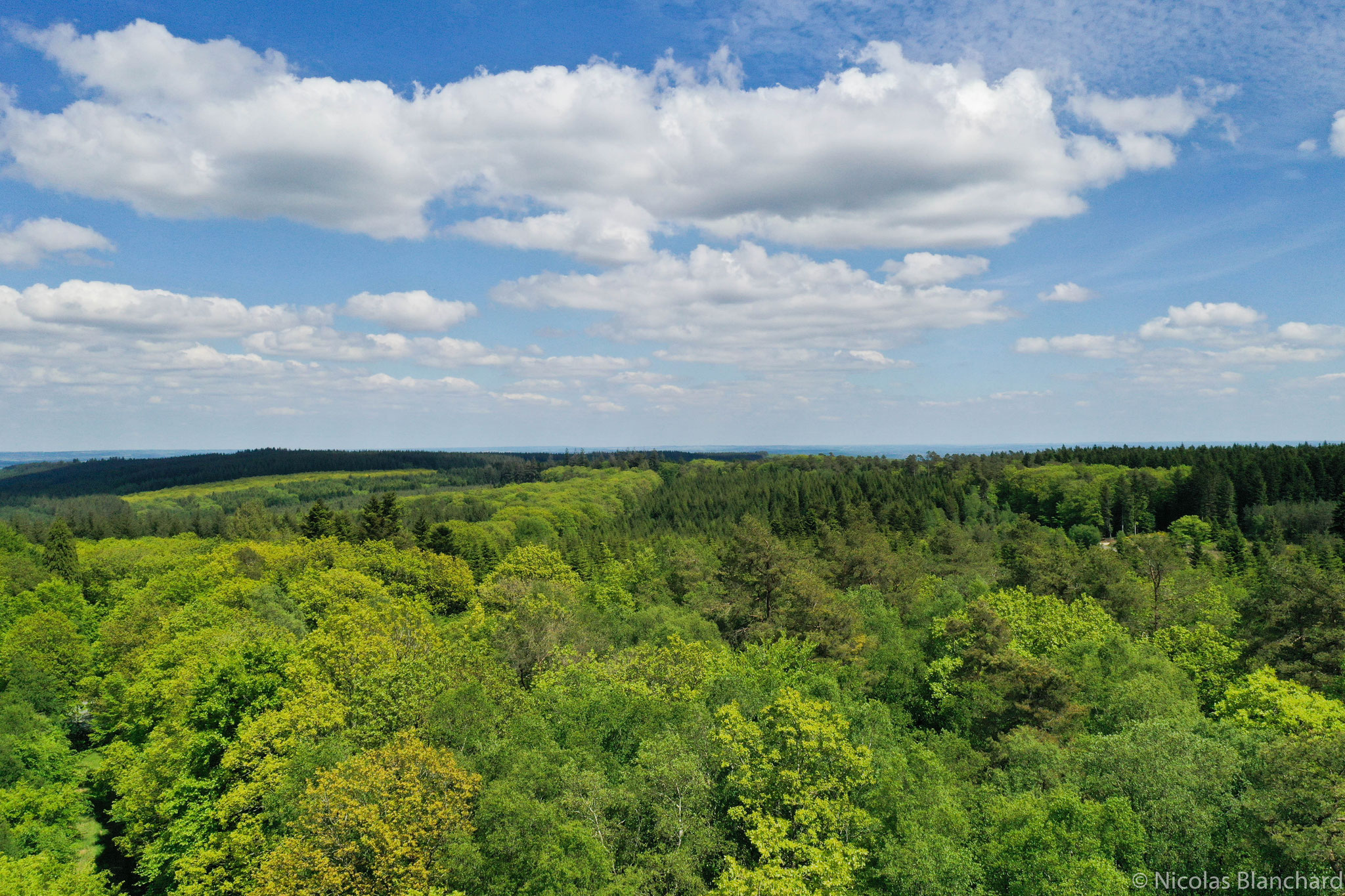 Vue du signal d'Écouves en drone à 35 m de hauteur 