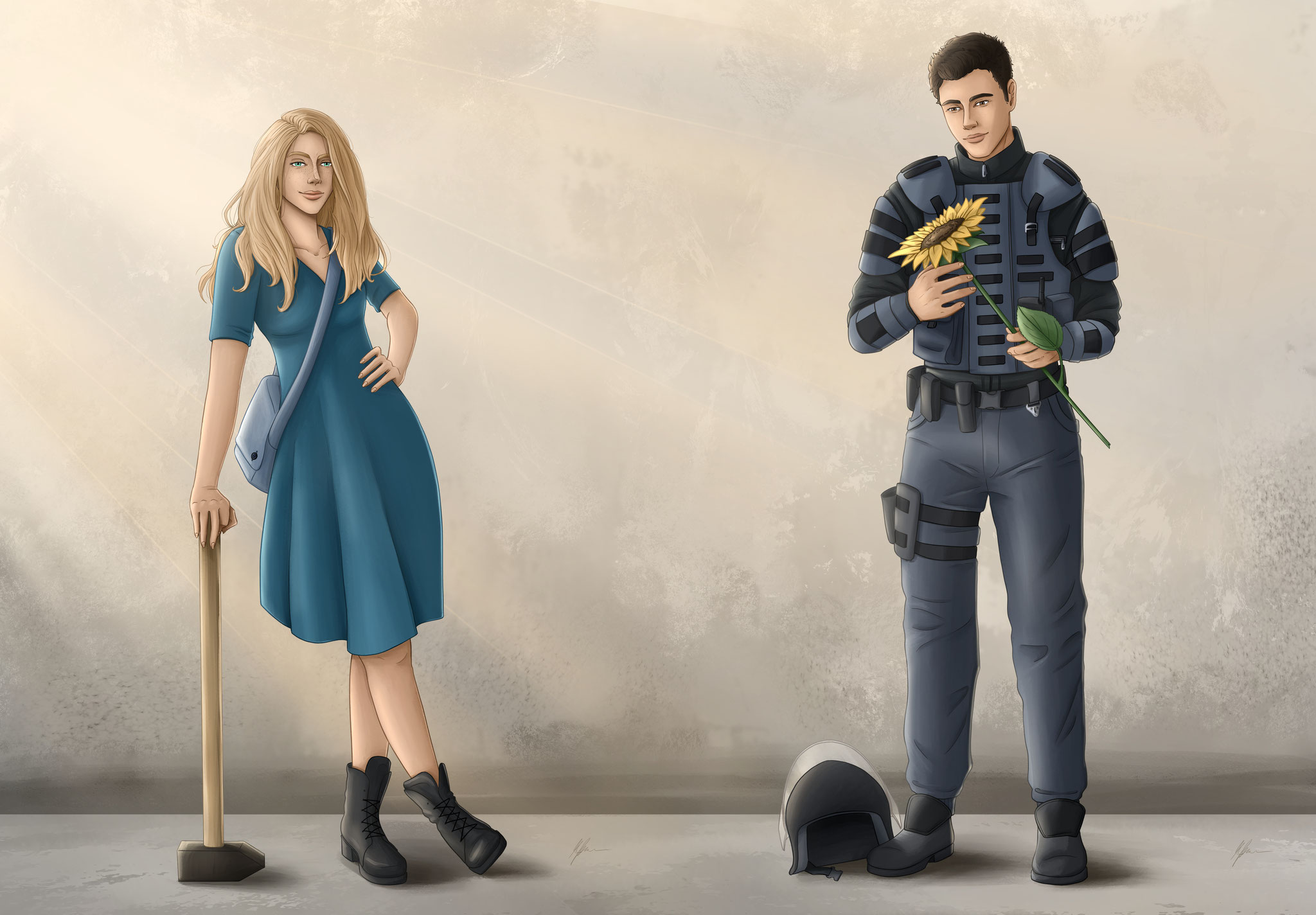 Auftragsarbeit: Joe und August aus "Rebel of the Light" von Karla Eklund