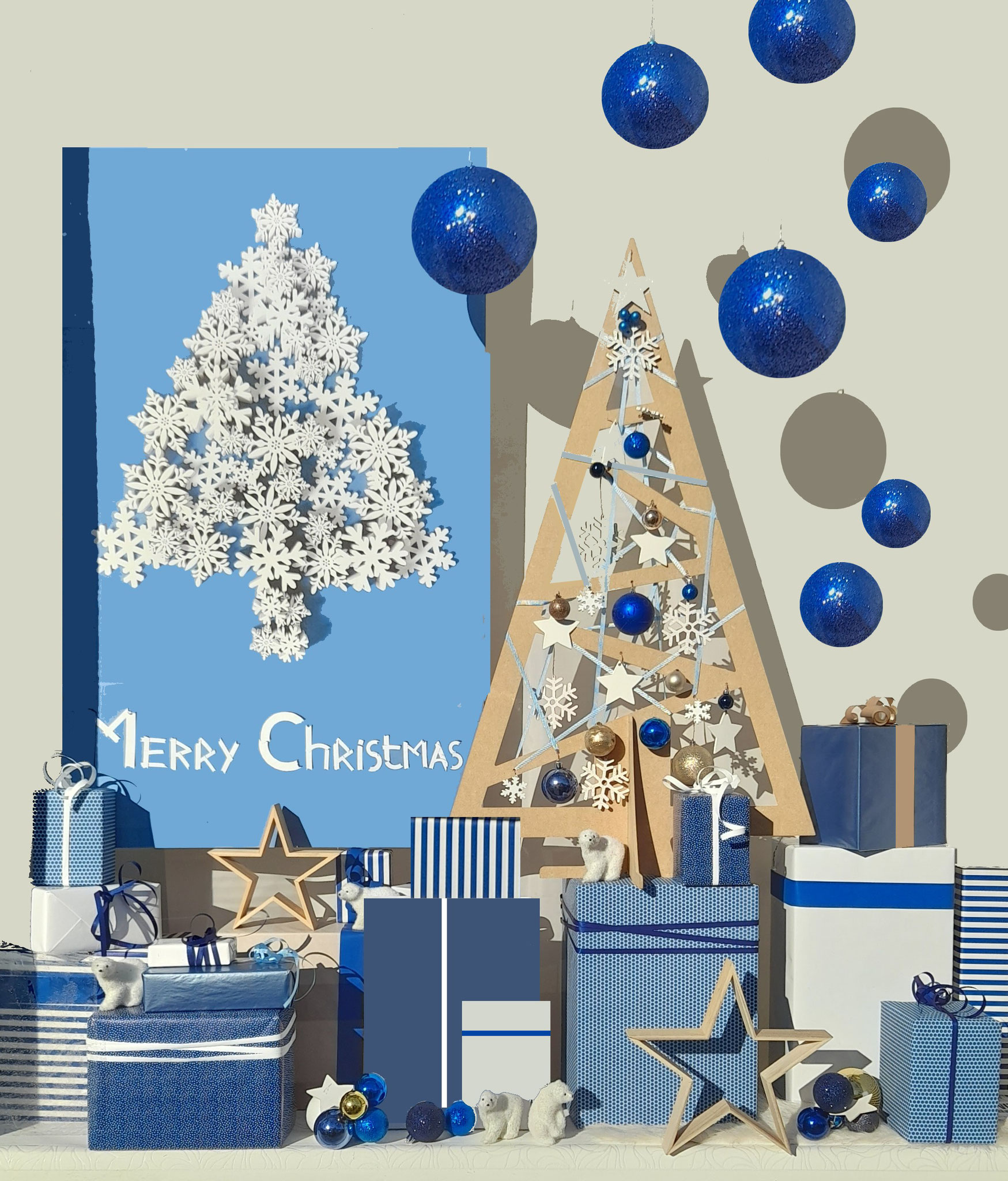  Vitrines de Noël  Bordeaux  atelier totem *Bleu persan