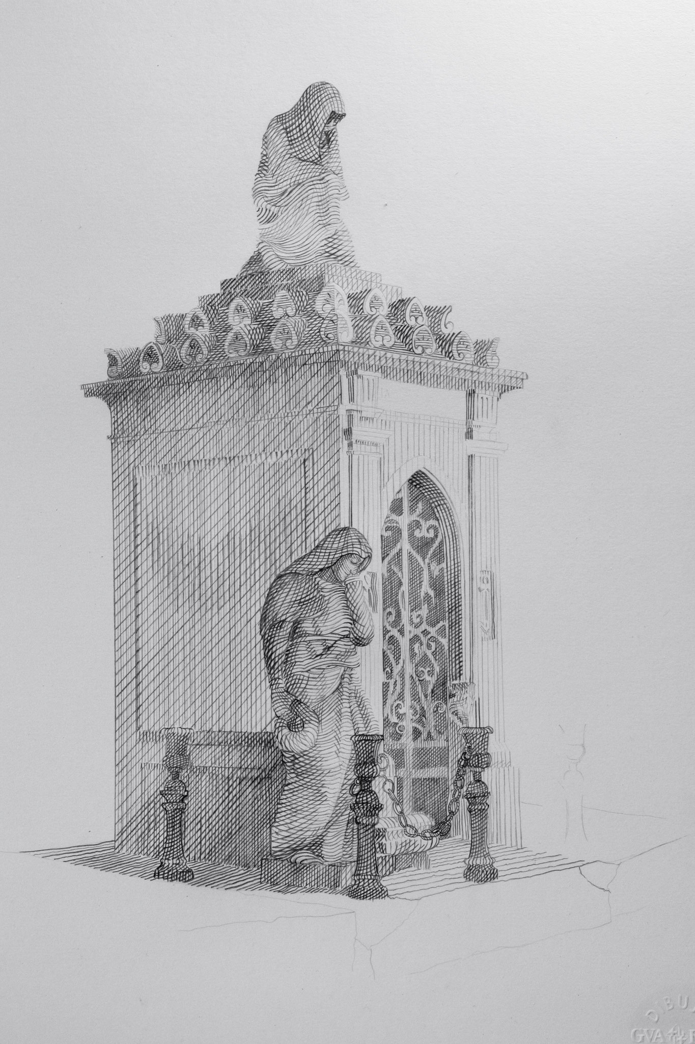 PANTEÓN MISCHLER (MONTEUX). Grafito sobre papel