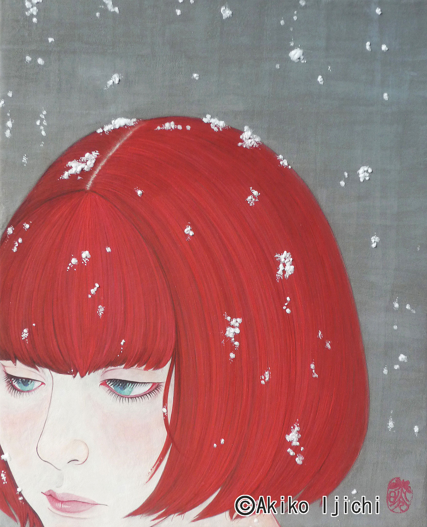 寒椿　F3　個人蔵/Sold