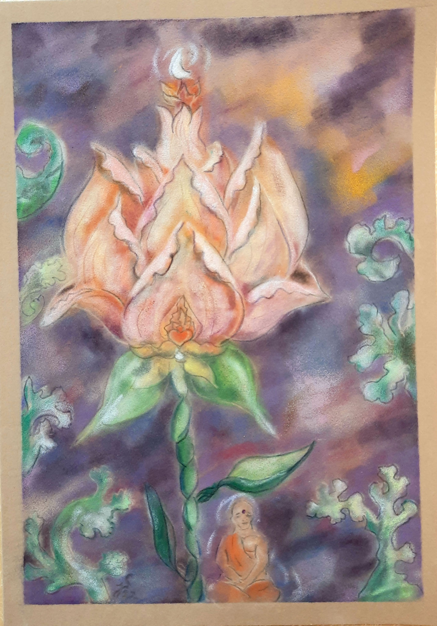 "A moment of peace"; Pastellkreide auf Velours; 50 x 40 cm