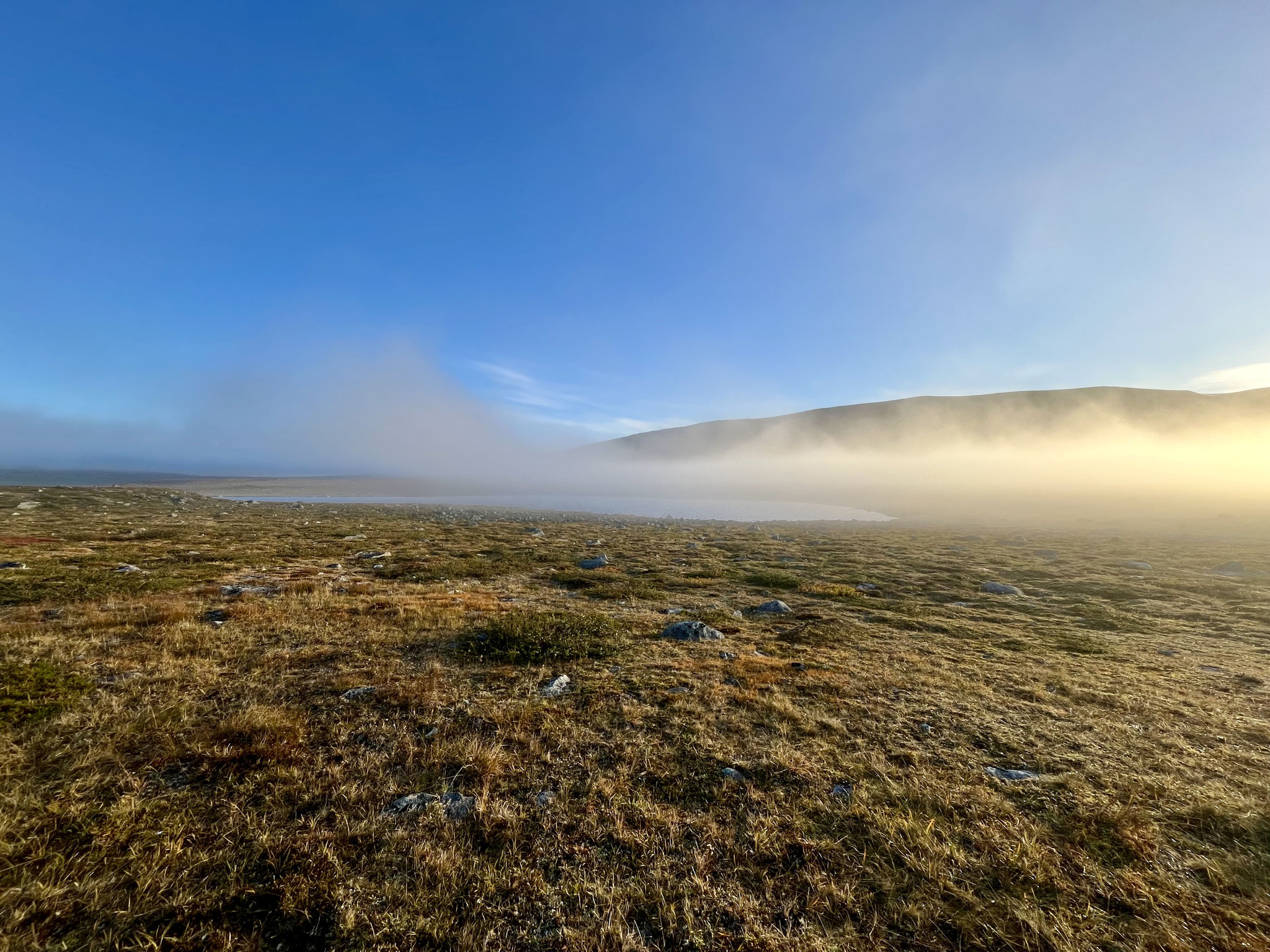 Nebel zog über den See