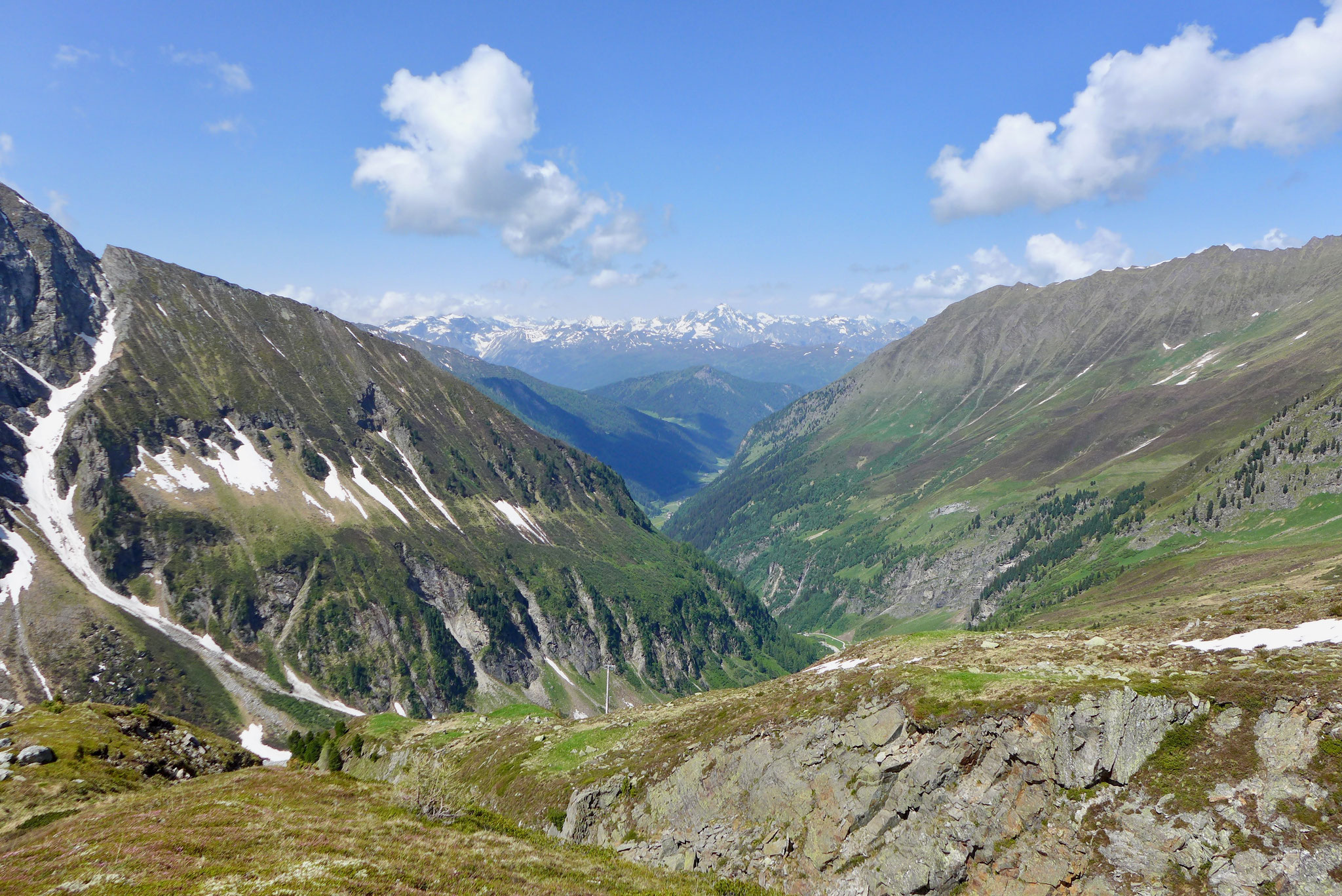 Der Blick von der Hütte Richtung Tal.