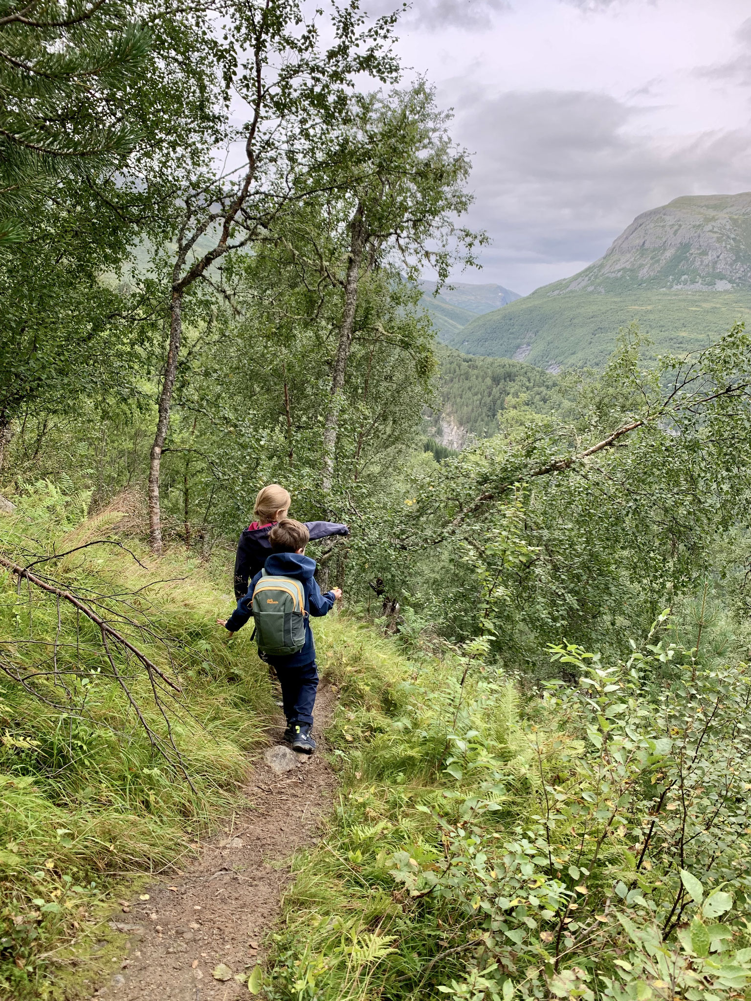 Ein schmaler Wanderweg entlang der Schlucht