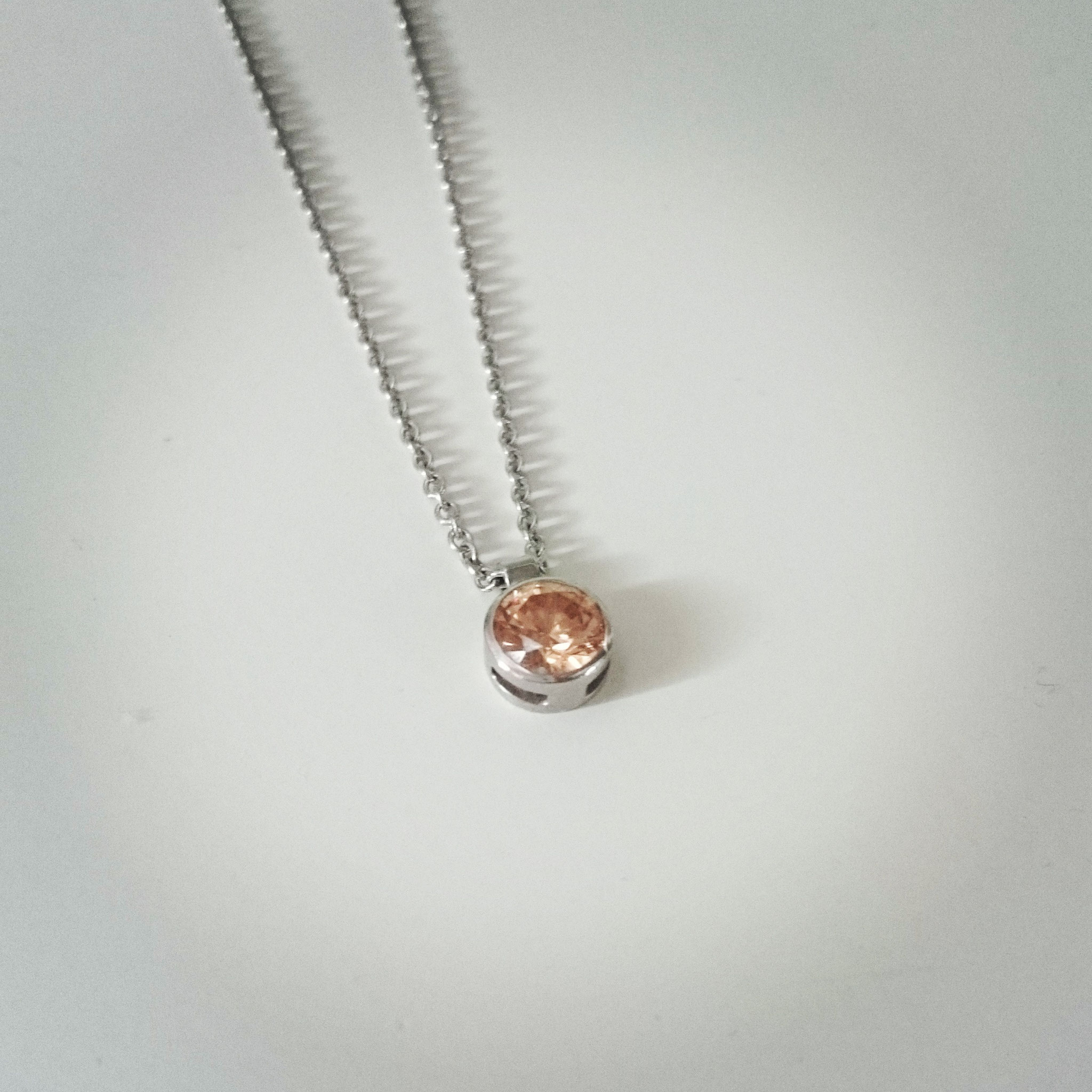 Anhänger aus 925/- Silber mt champagnerfarbenem Zirkonia