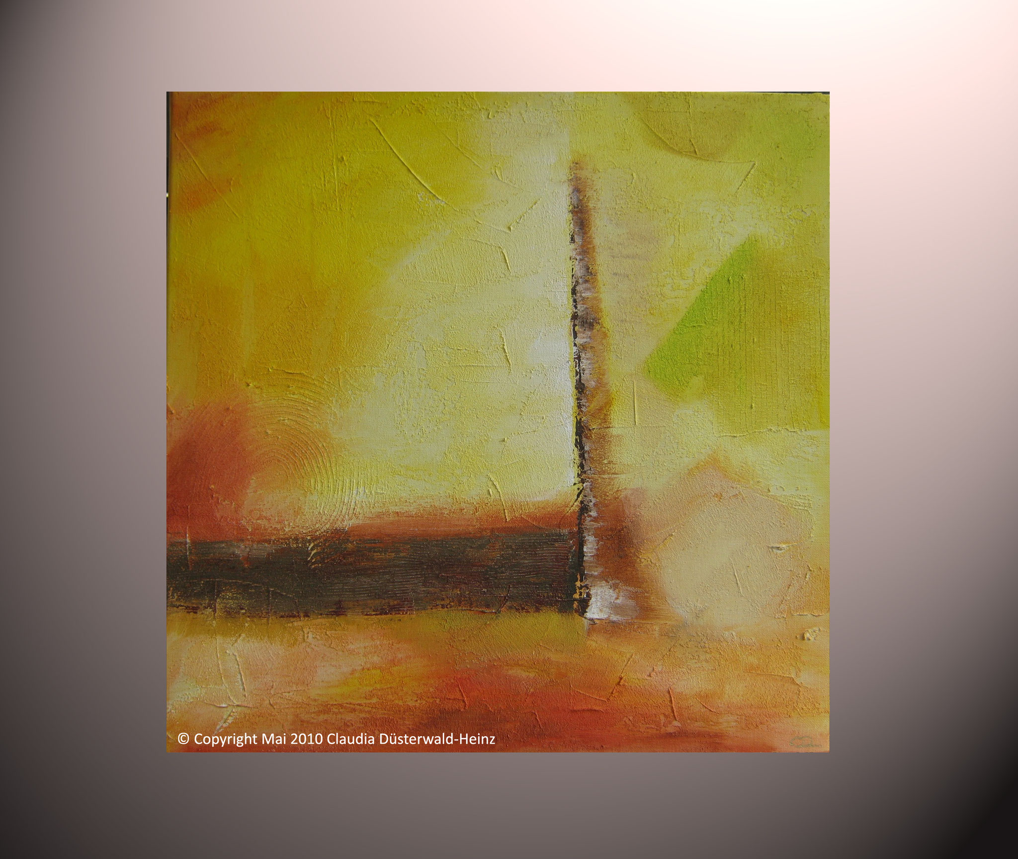 Abstract "The Yellow Tower"  Acryl/Strukturpaste auf Leinwand  50 x 50 cm ( B x H )   