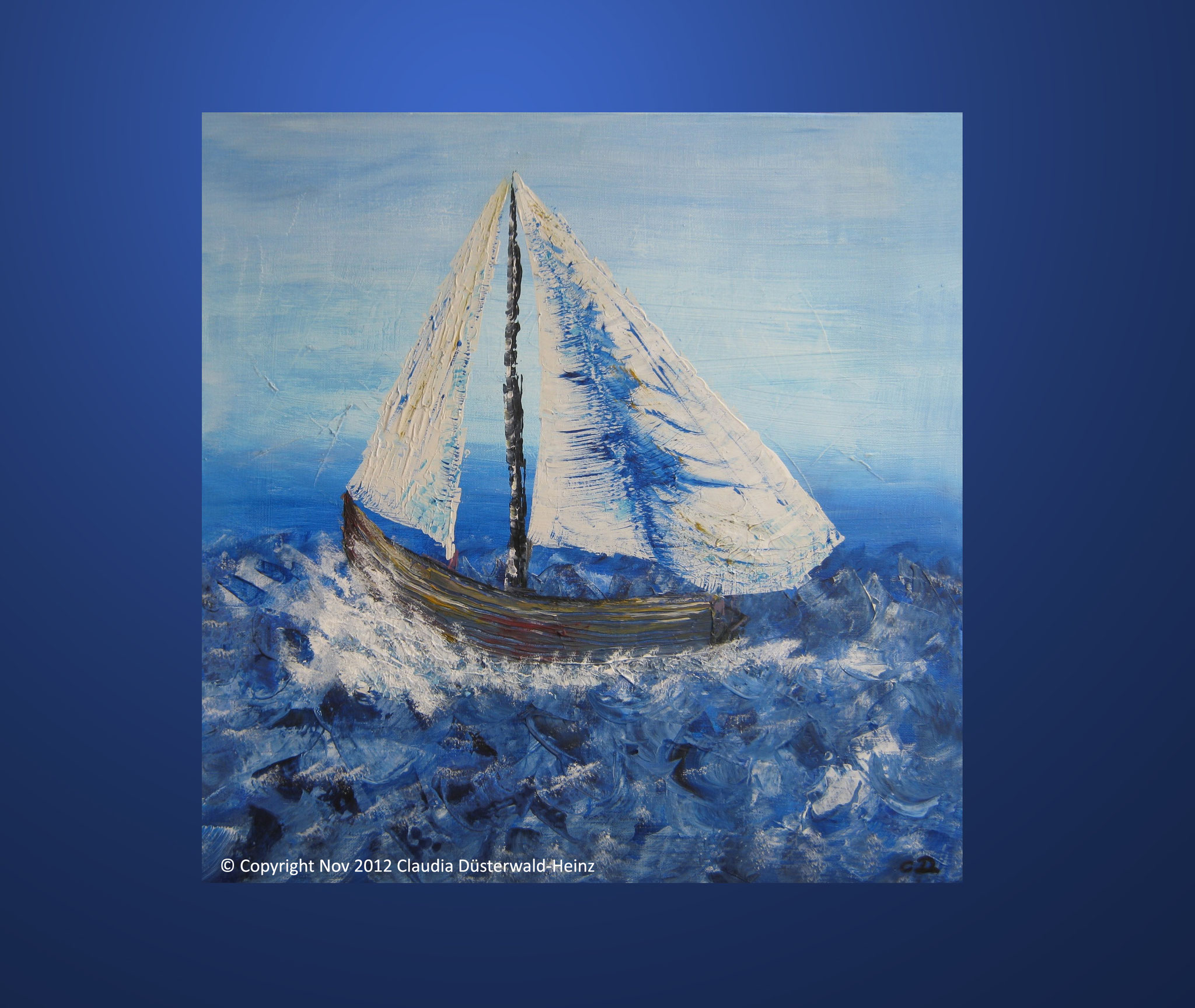 "Segelboot" Abstract Acryl auf Leinwand  50 x 50 cm ( B x H )  