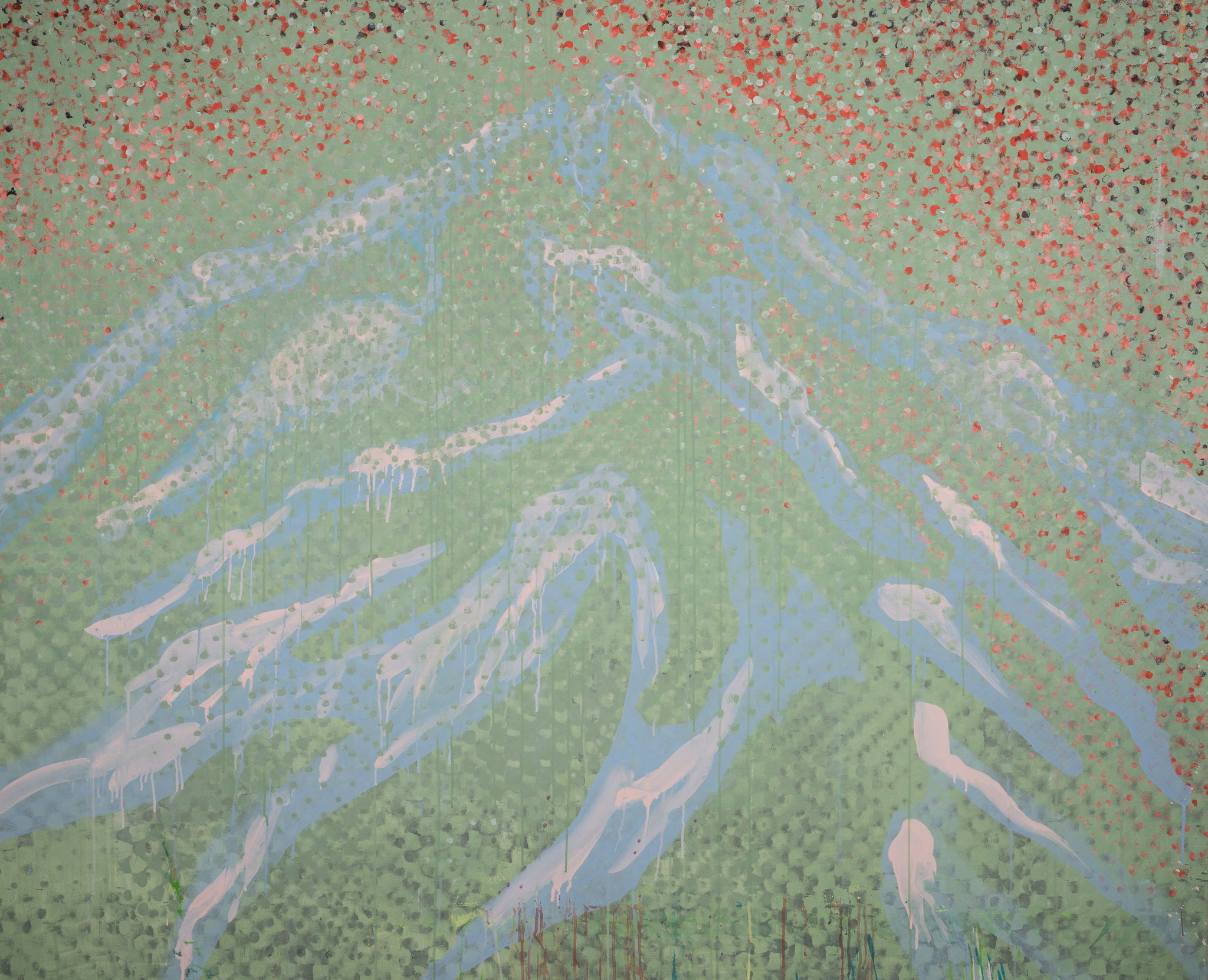 "Green Mountain" 200 x 165 cm - Acryl auf Leinwand