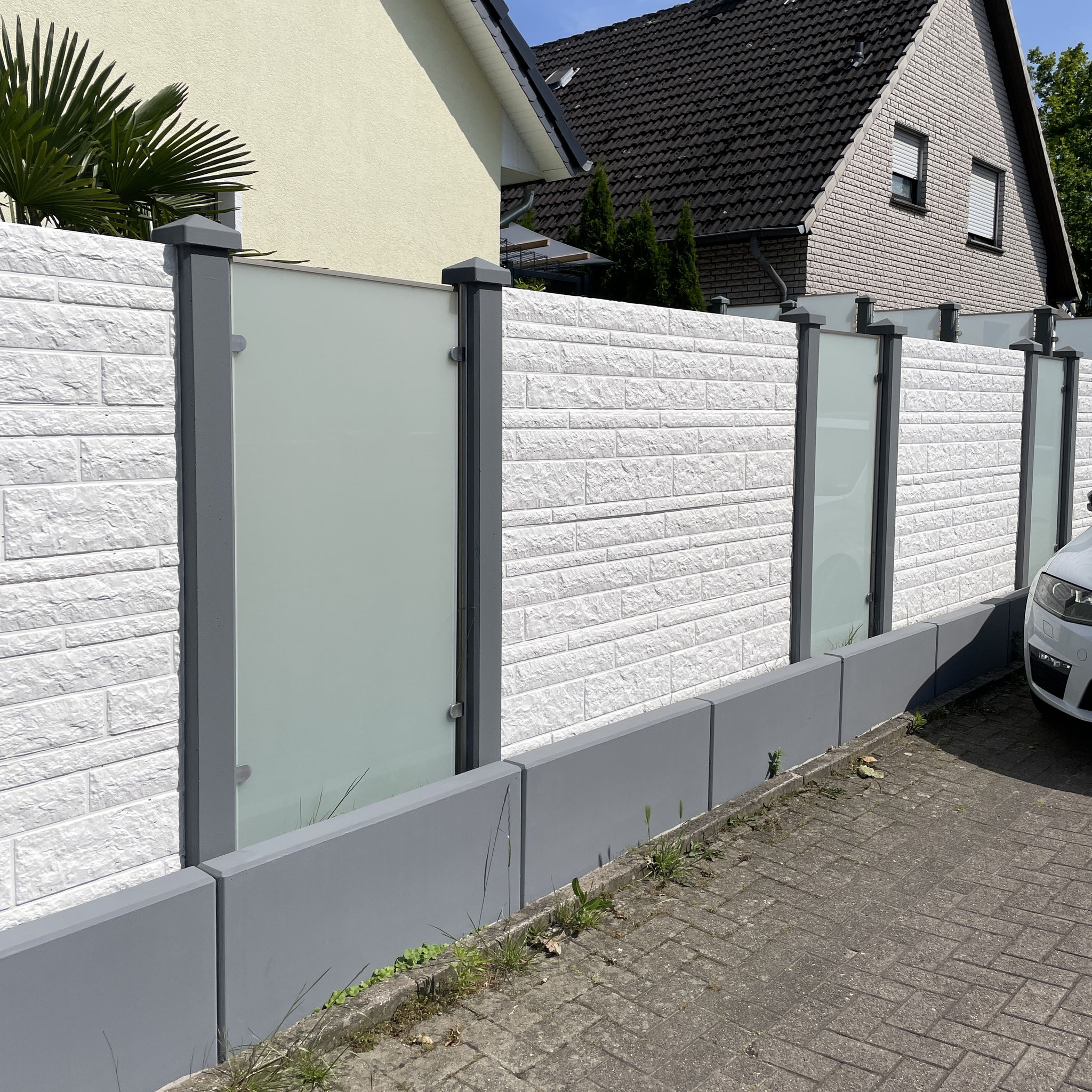 Betonzaun Motiv Fels