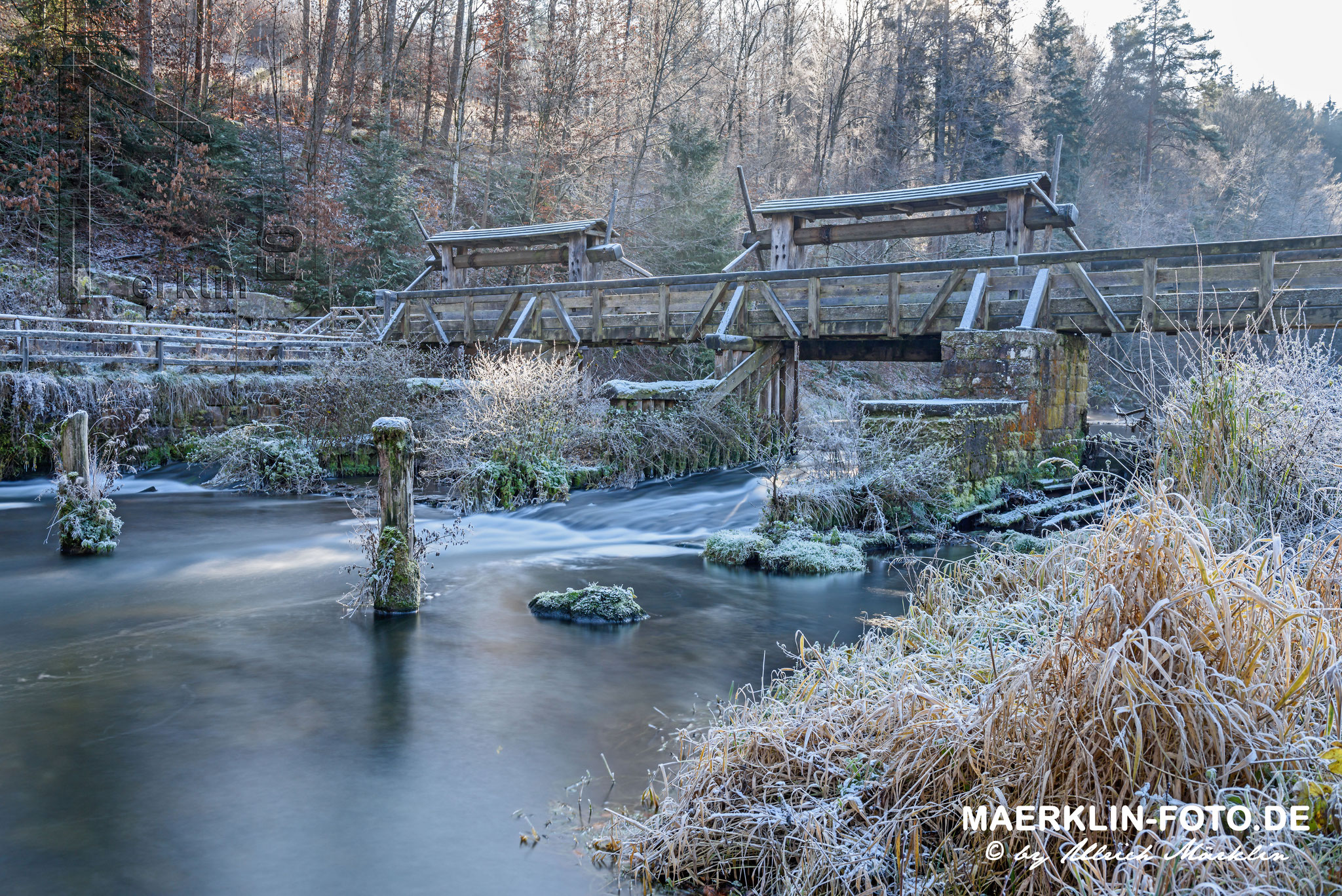 Monhardter Wasserstube, historische Wehranlage an der Nagold bei Altensteig