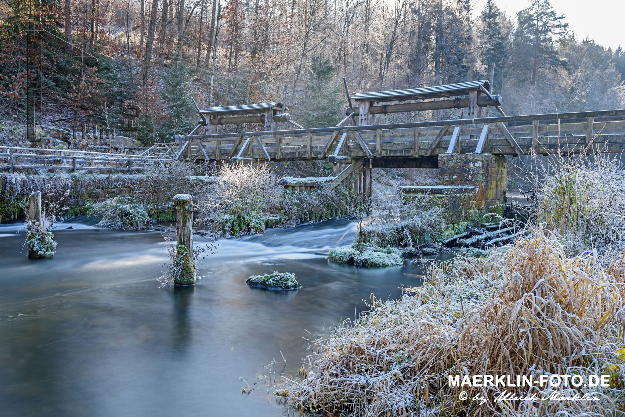 Monhardter Wasserstube, historische Wehranlage an der Nagold bei Altensteig