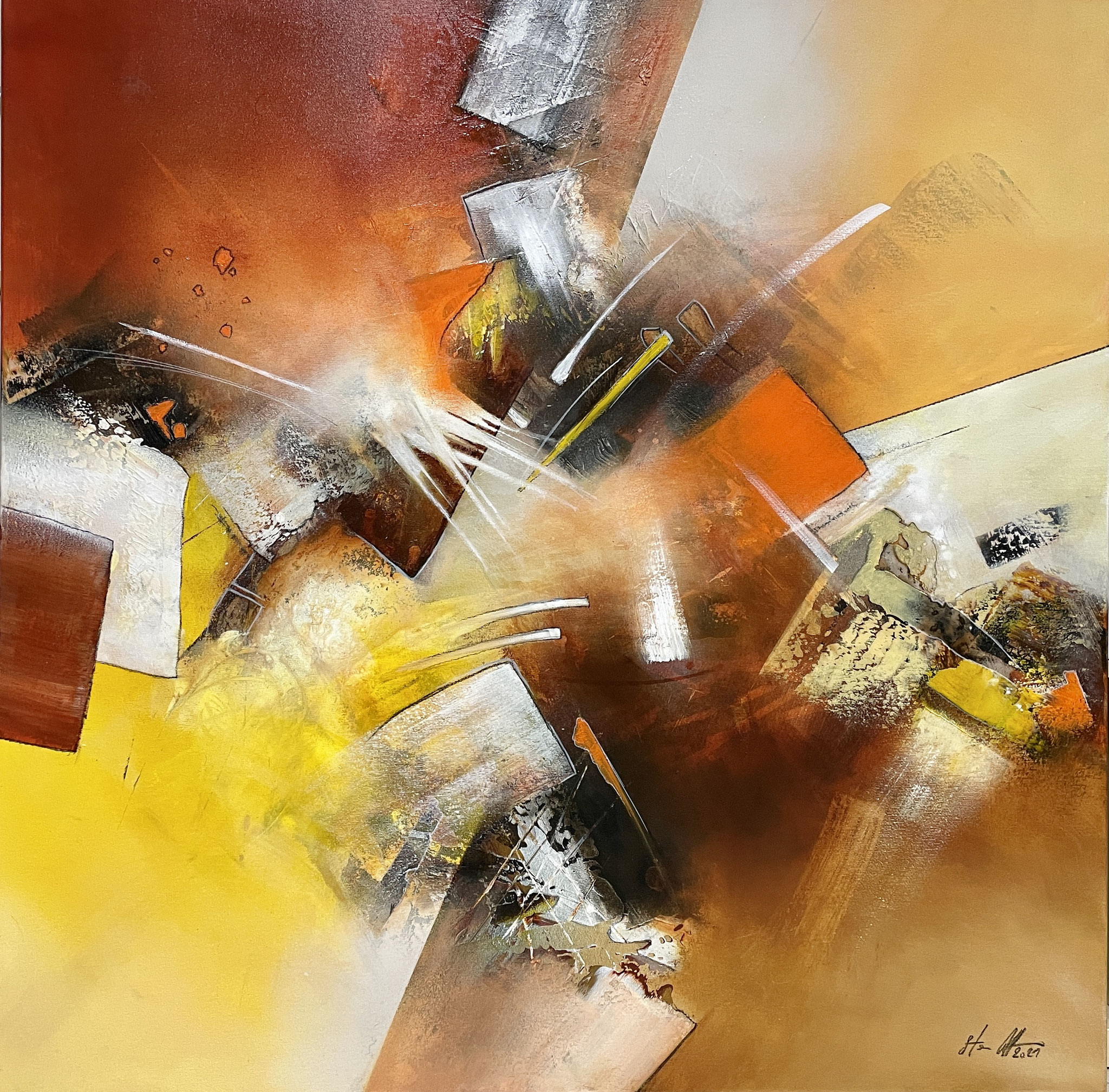 FIREWORKS I 100 x 100 cm