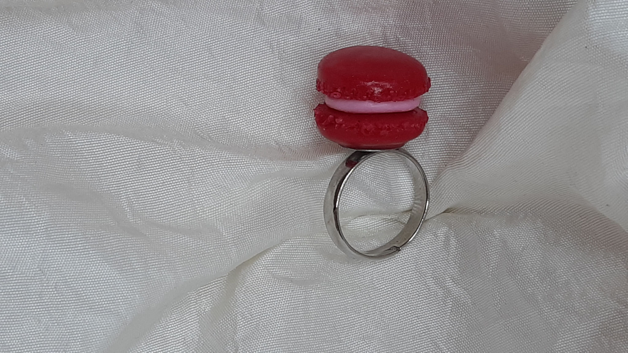 modèle 1 : bague fimo macaron rose