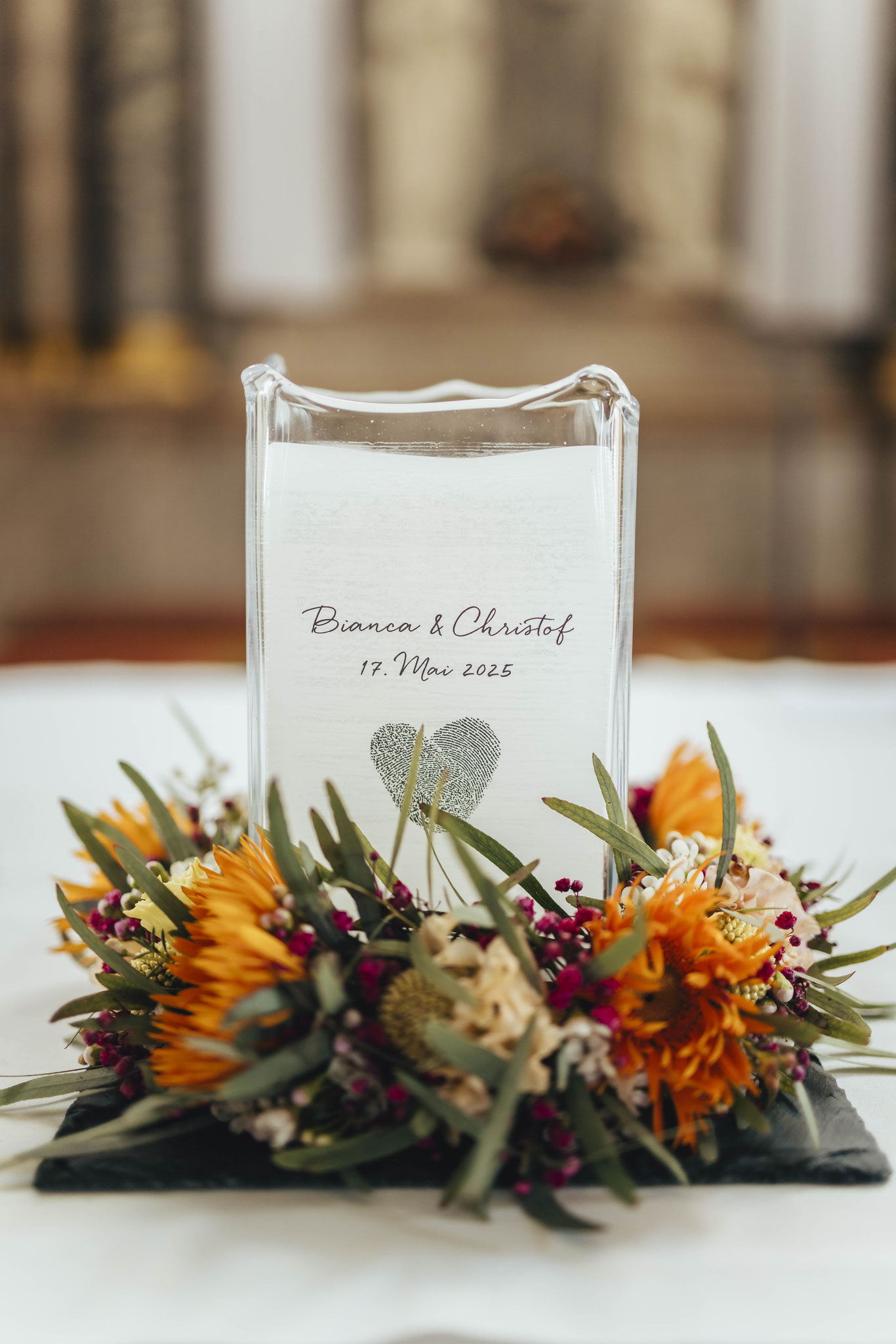 Vielen Dank für diese wunderschöne Hochzeitskerze. Liebe Grüße aus dem Burgenland, Christof und Bianca
