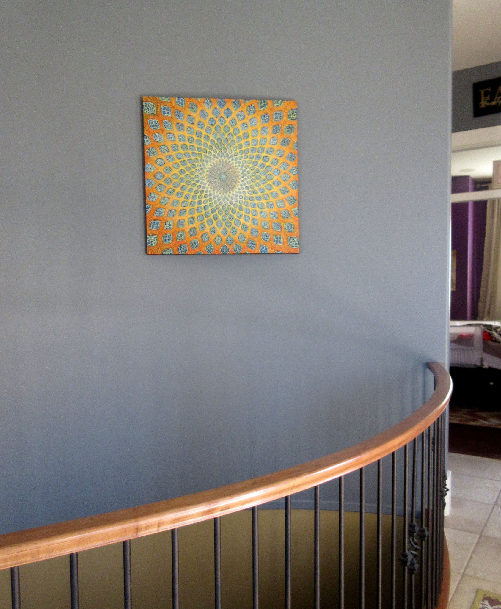 My 2015  "The Sun" painting (Part 1 of a Diptych) hanging in its new home!