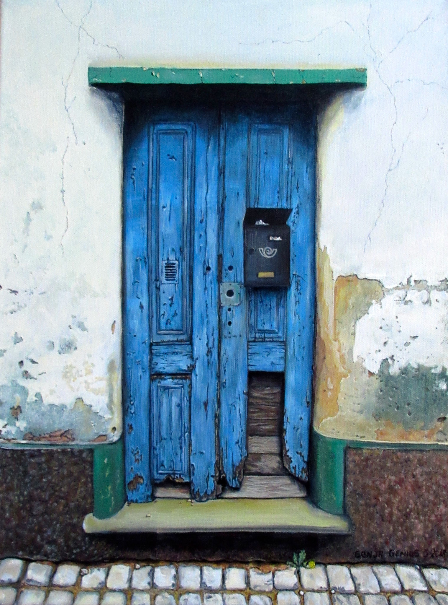 #463 - "My Dream Home" Doors of Europe Series II (Lagos) oil on canvas 12x16, 5/18