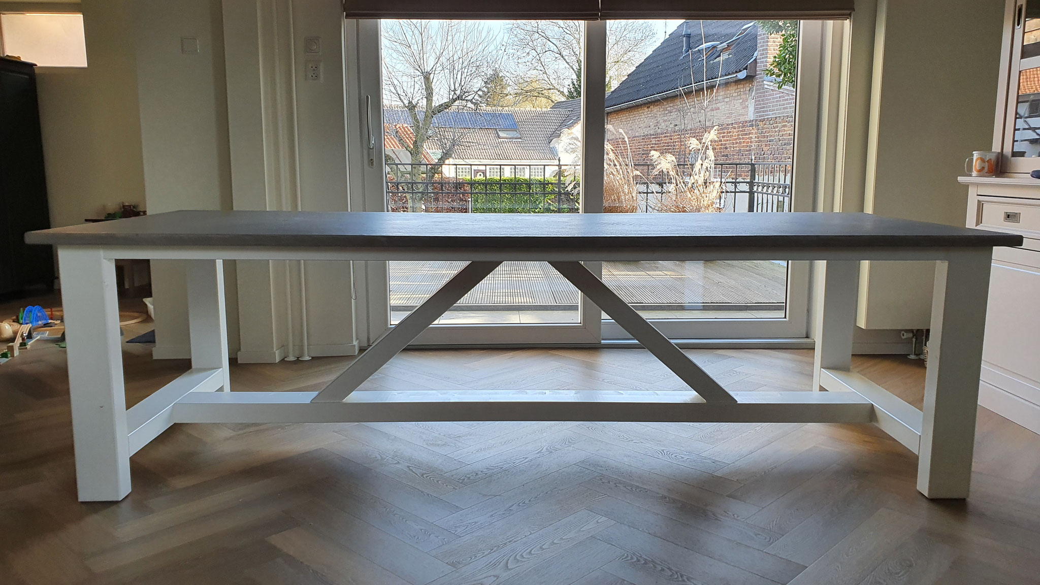 Eettafel 265 x 100 x 78 cm (blad 3 cm)