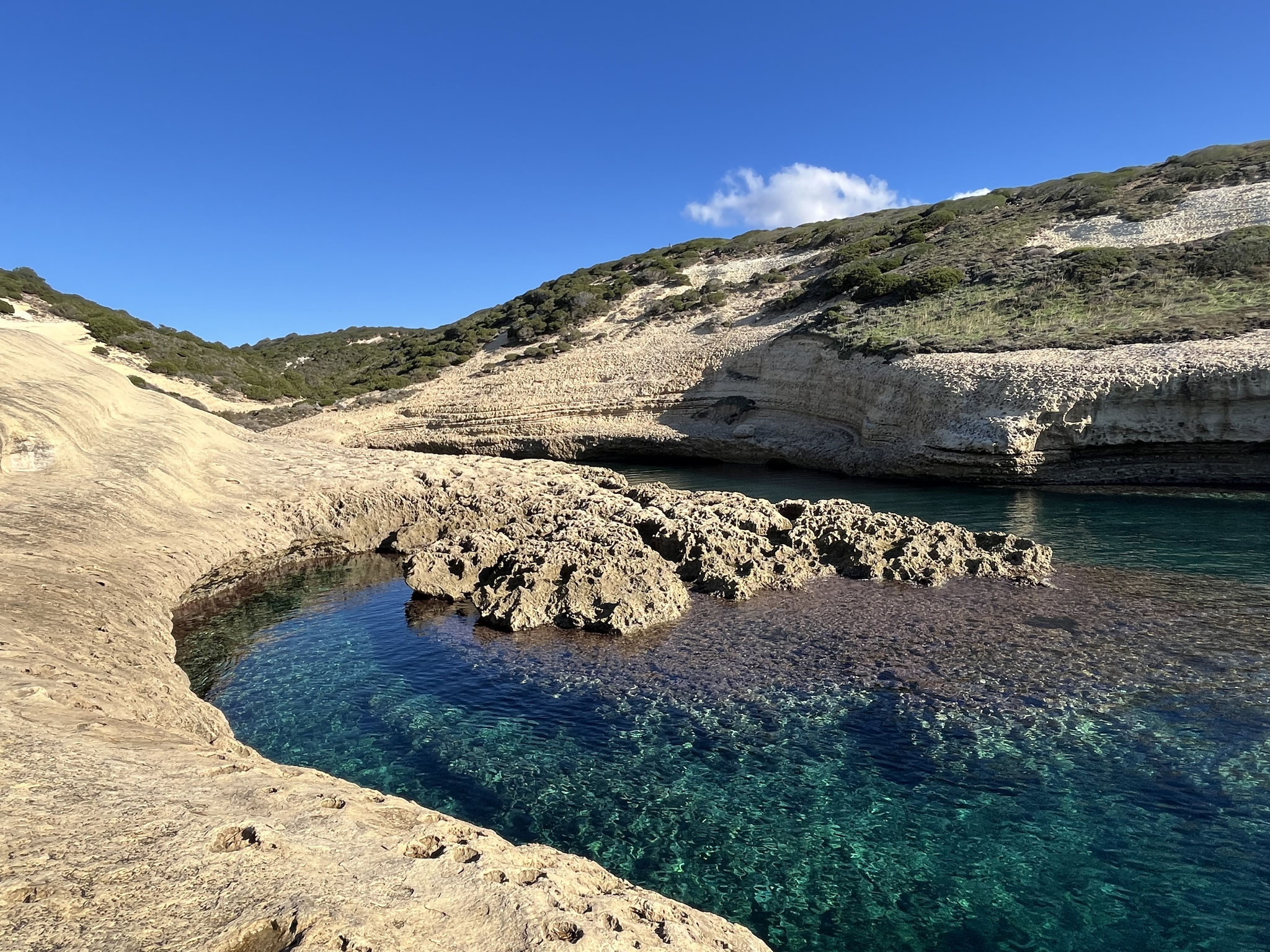 … bestaunen das kristallklare Wasser.
