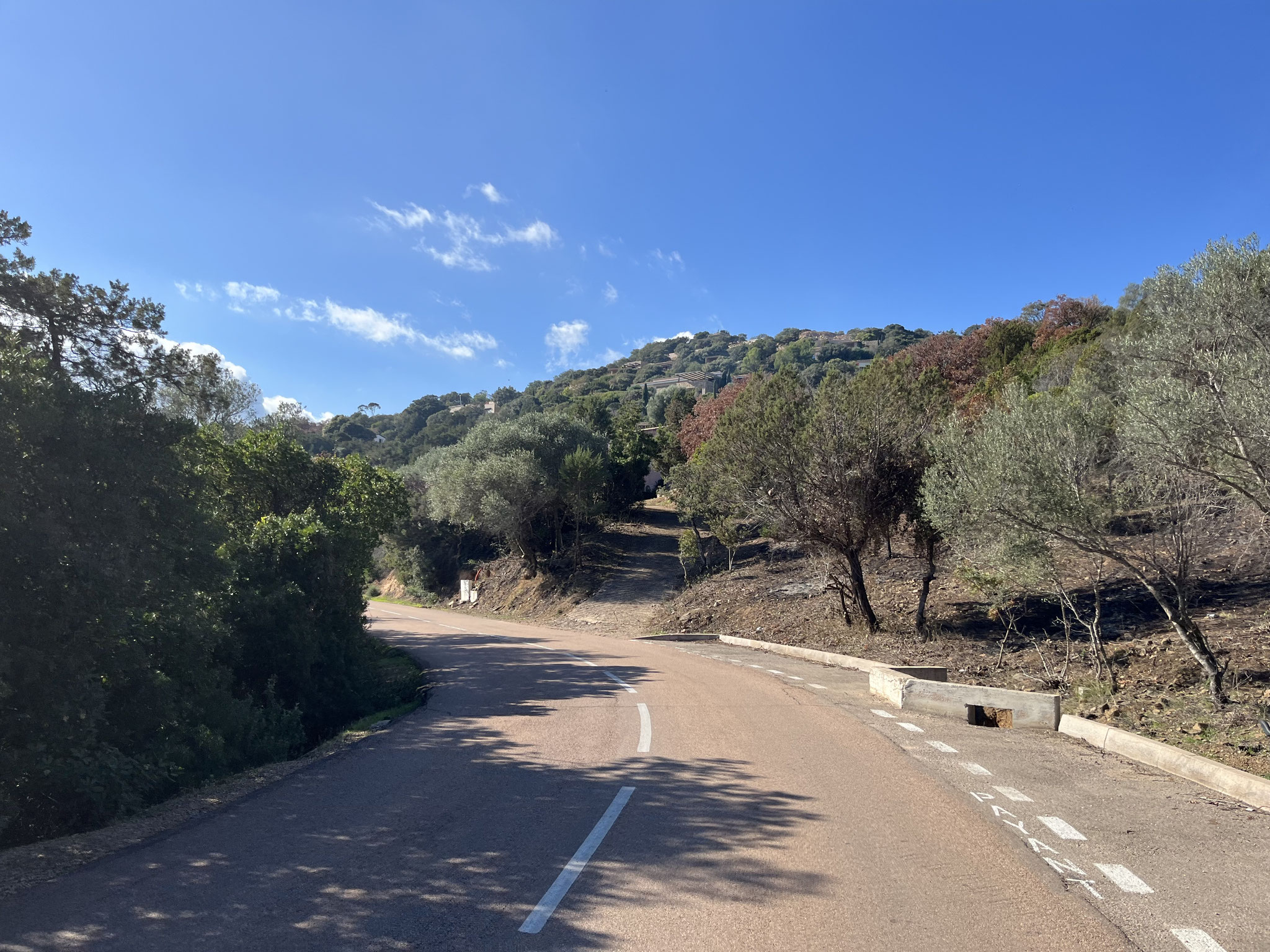Den Leuchtturm können wir leider nicht besichtigen, weil es eine Privatstrasse ist, die zu ihm hoch führt. So kehren wir auf die Küstenstrasse zurück und fahren durch die Villenquartiere.