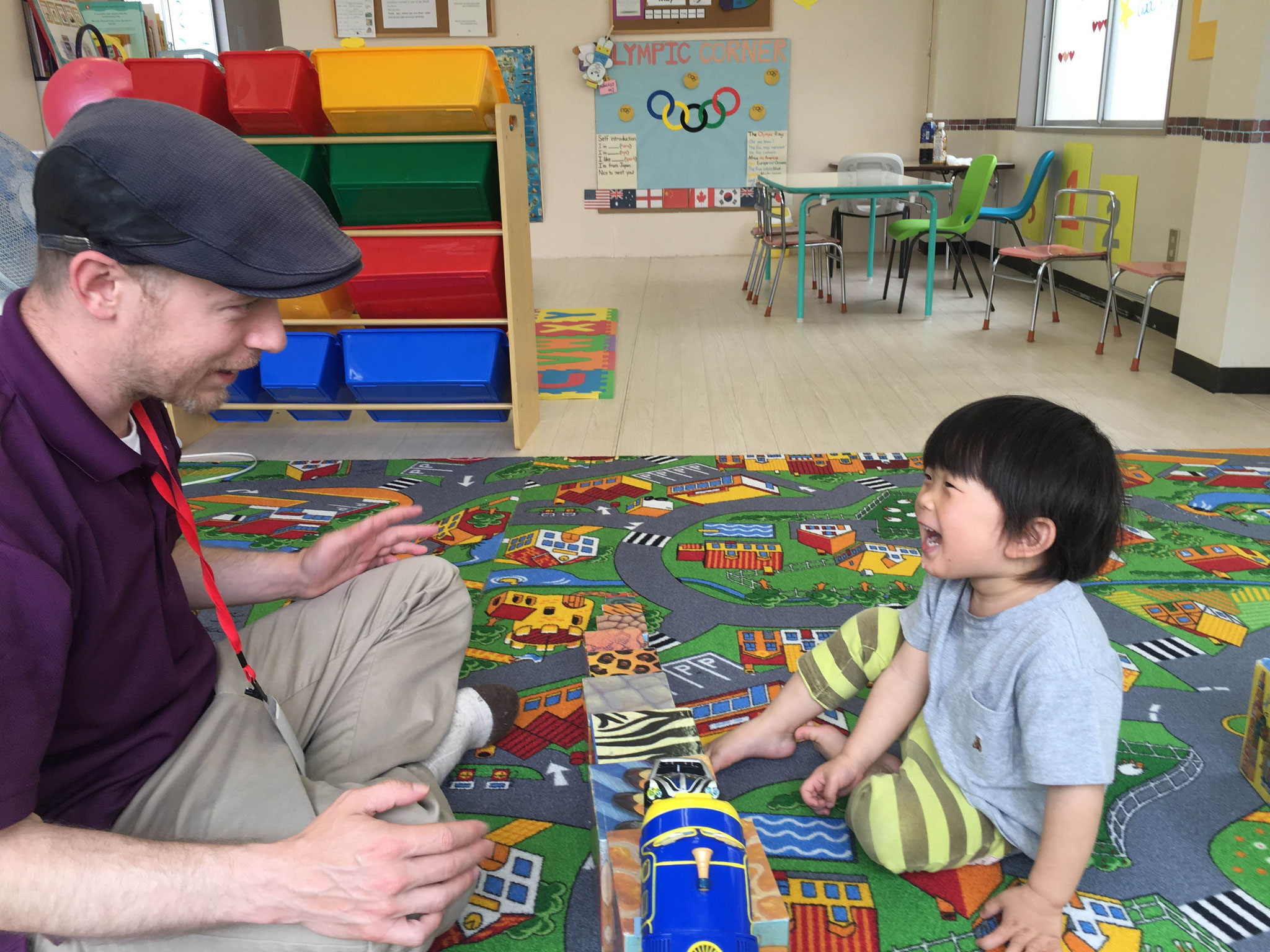Pre Schoolは小さなしぐさ、動作すべて英語です