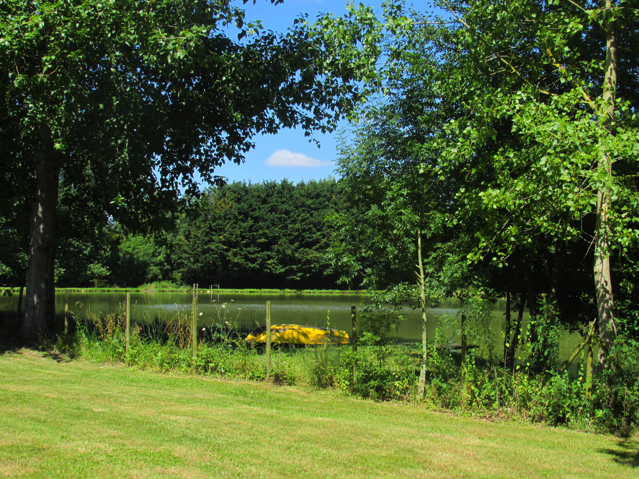 Emplacements de camping avec vue sur l'etang