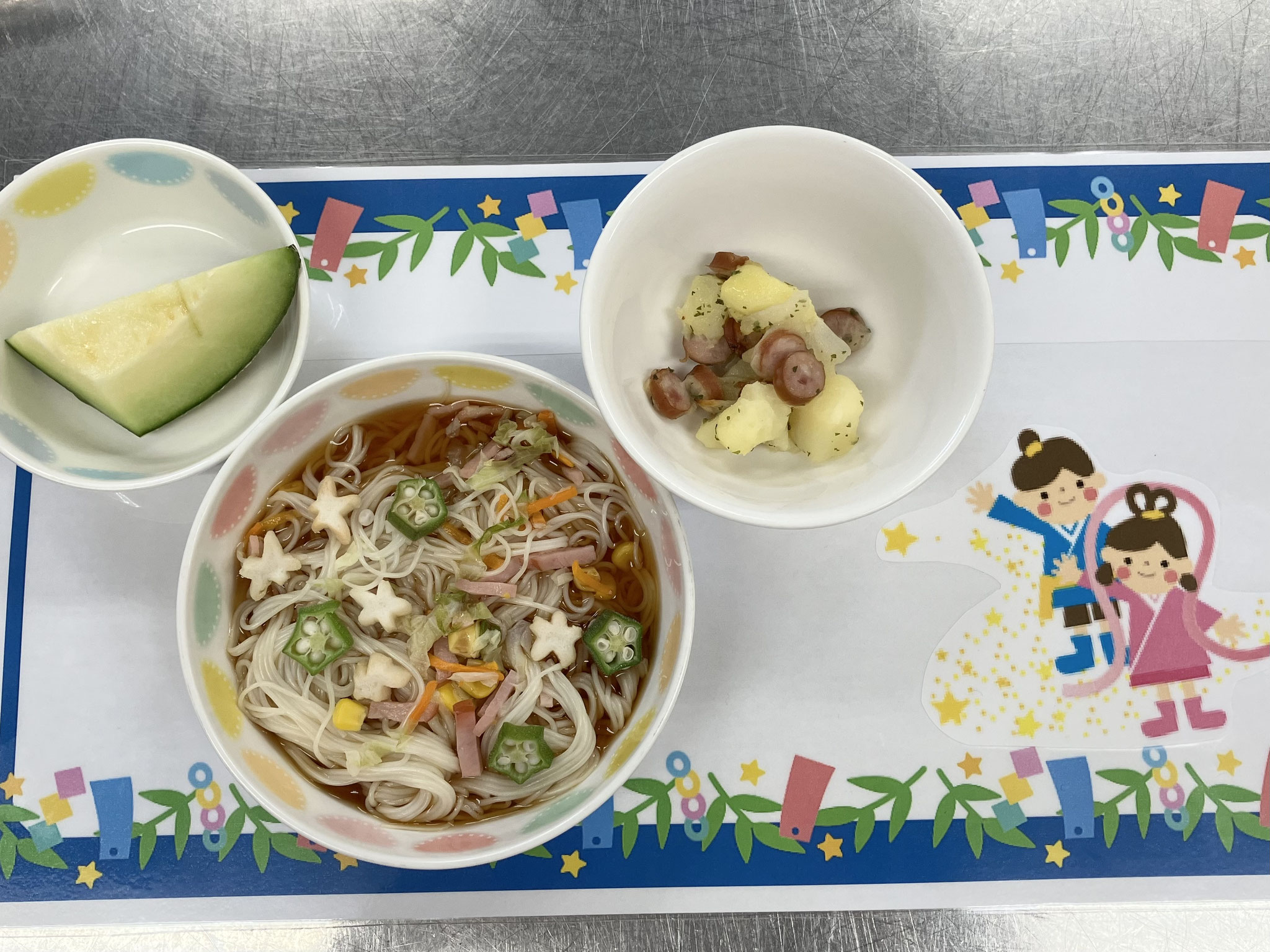 恒例！七夕そうめん🎋＆ジャーマンポテト