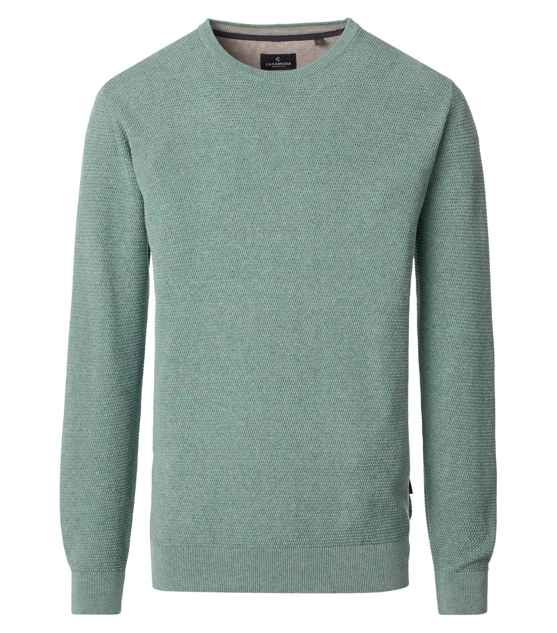 Pull grande taille col rond vert