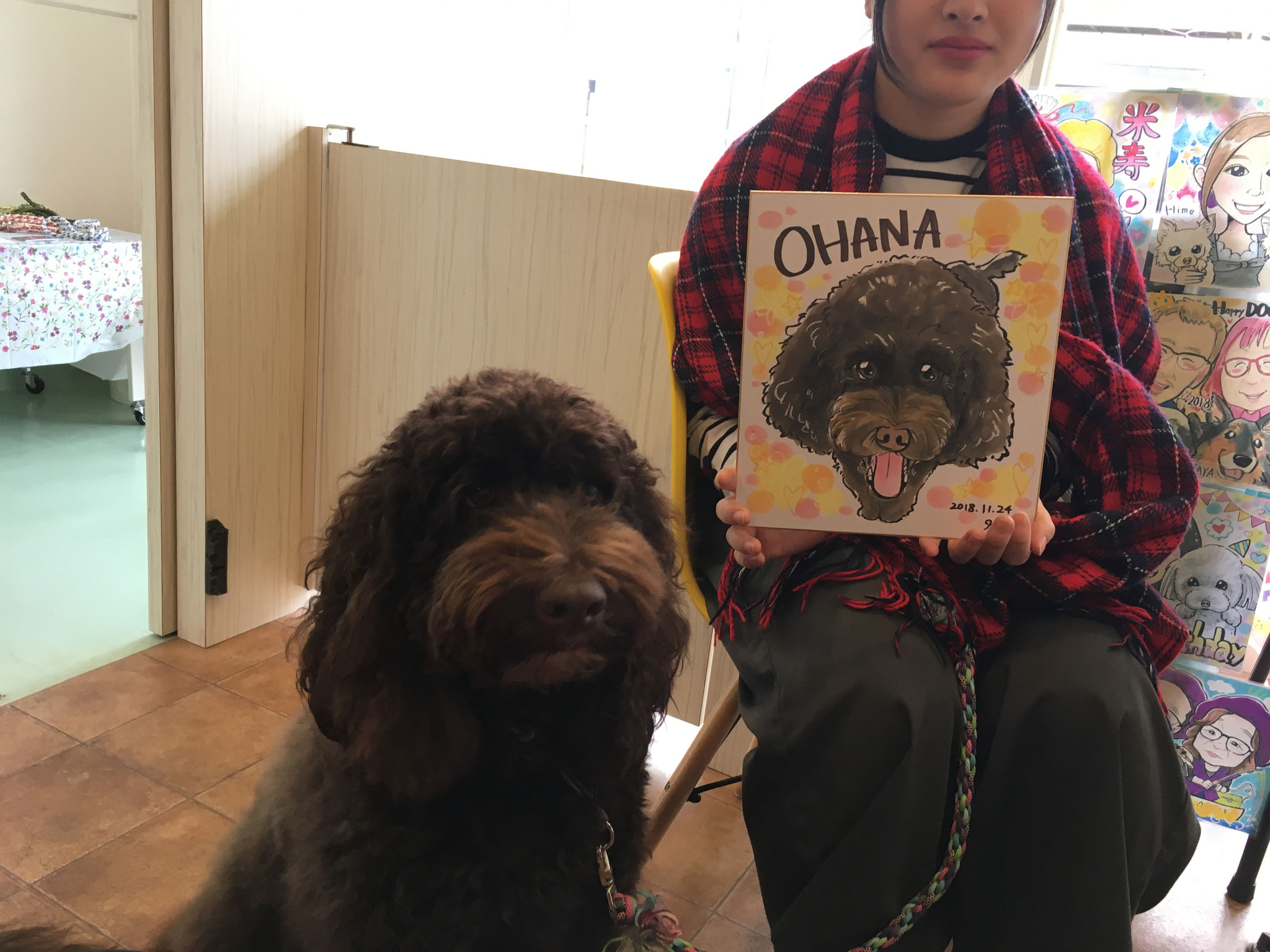 OHANAも似顔絵描いて」もらった!