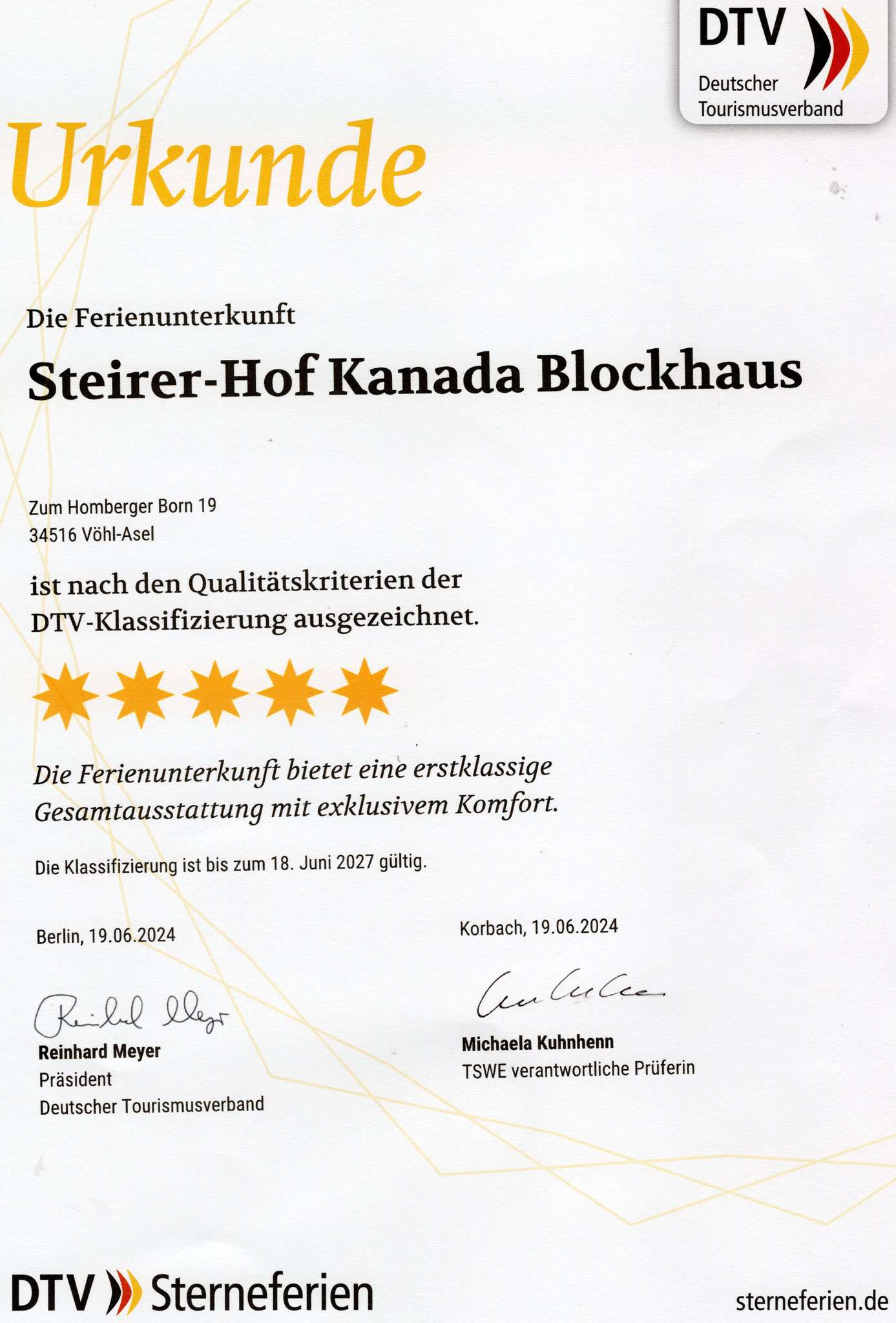Kanada-Blockhaus 5 Sterne Bewertung DTV