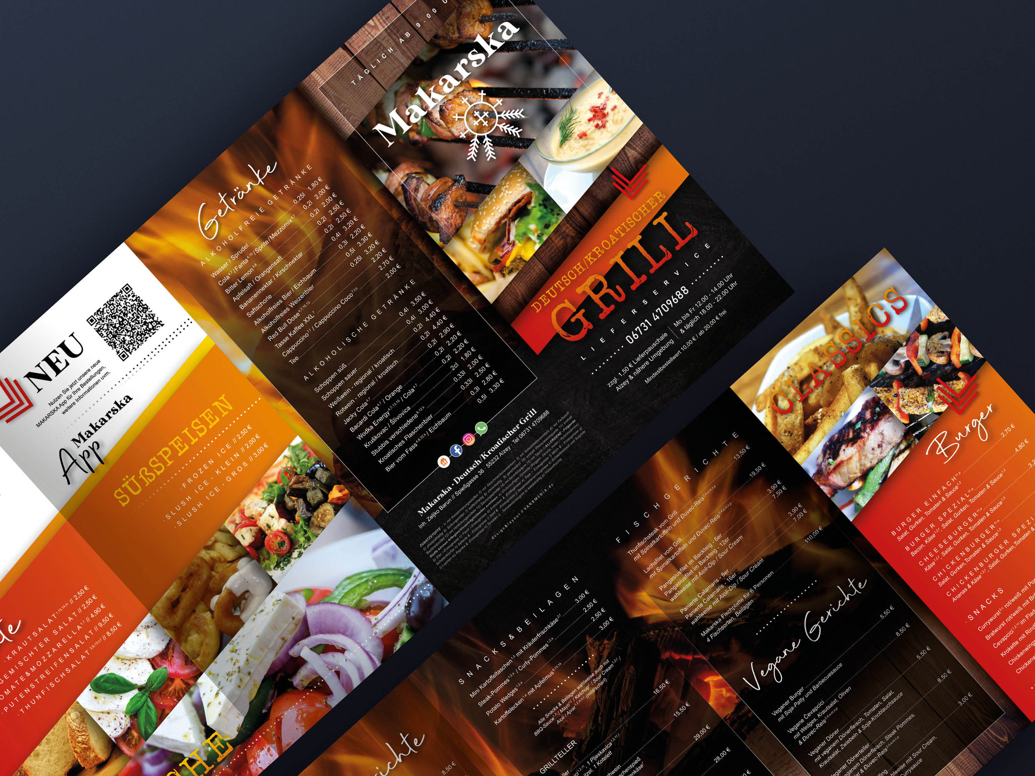 Corporate Design // Flyer, Speisekarte