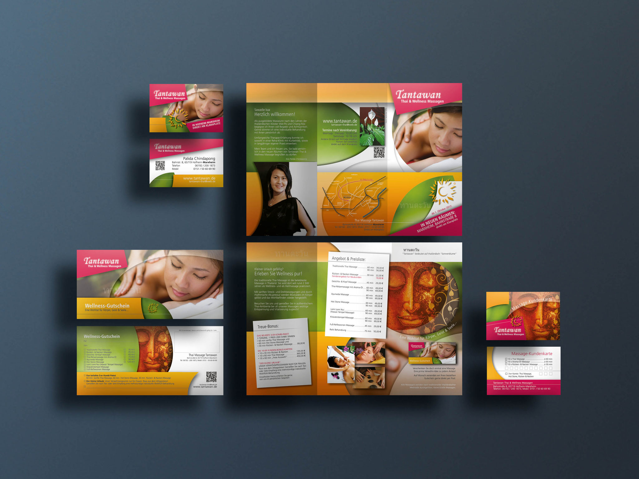 Corporate Design // Flyer, Gutscheinkarte, Kundenkarte