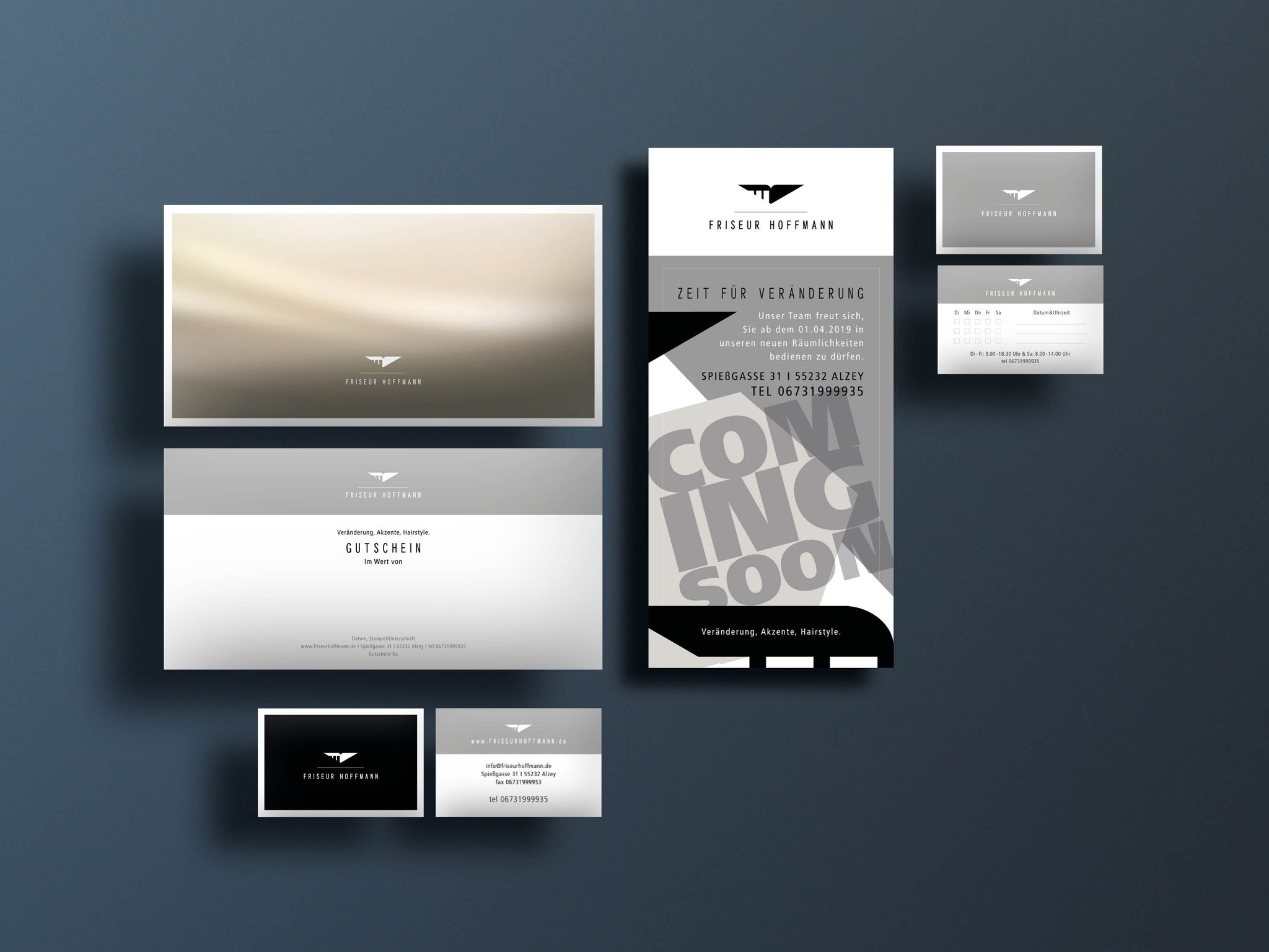 Corporate Design // Flyer, Gutscheinkarte, Visitenkarte, Kundenkarte
