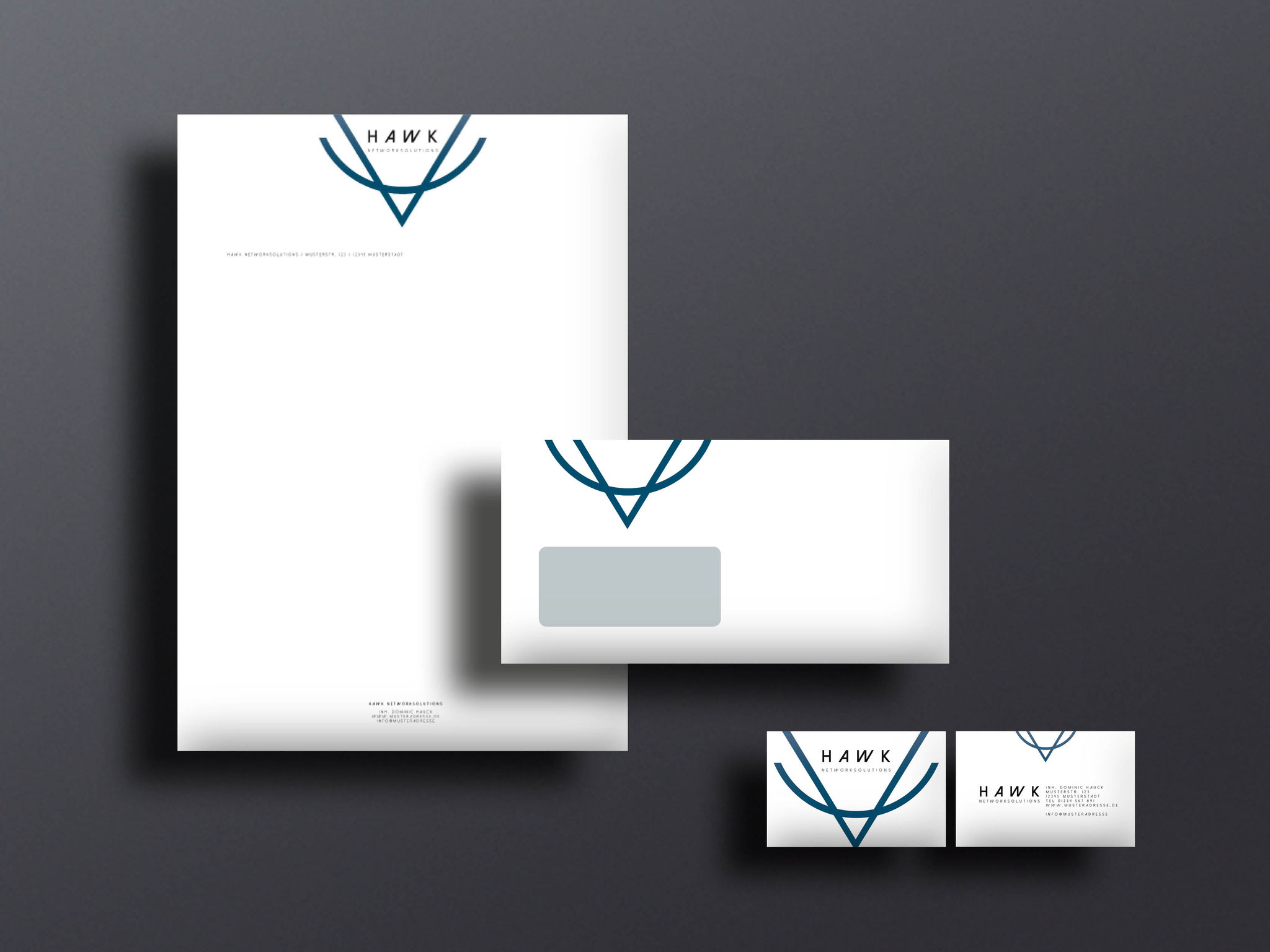 Corporate Design // Briefpapier, Kuvert, Visitenkarte