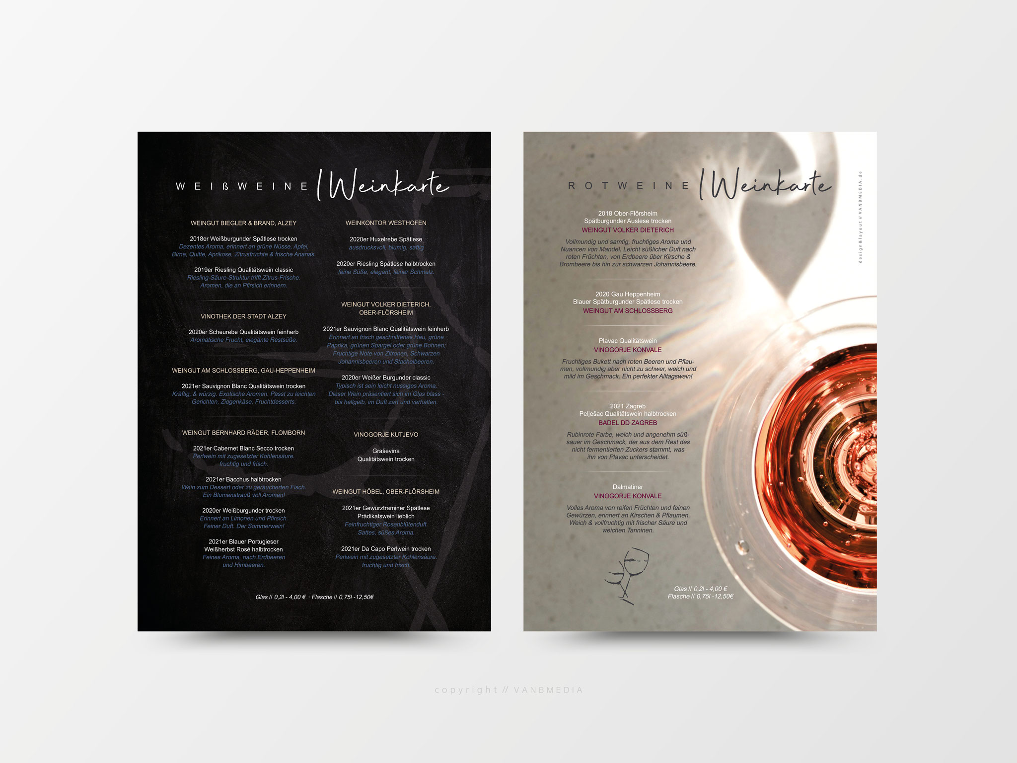 Corporate Design // Getränkekarte