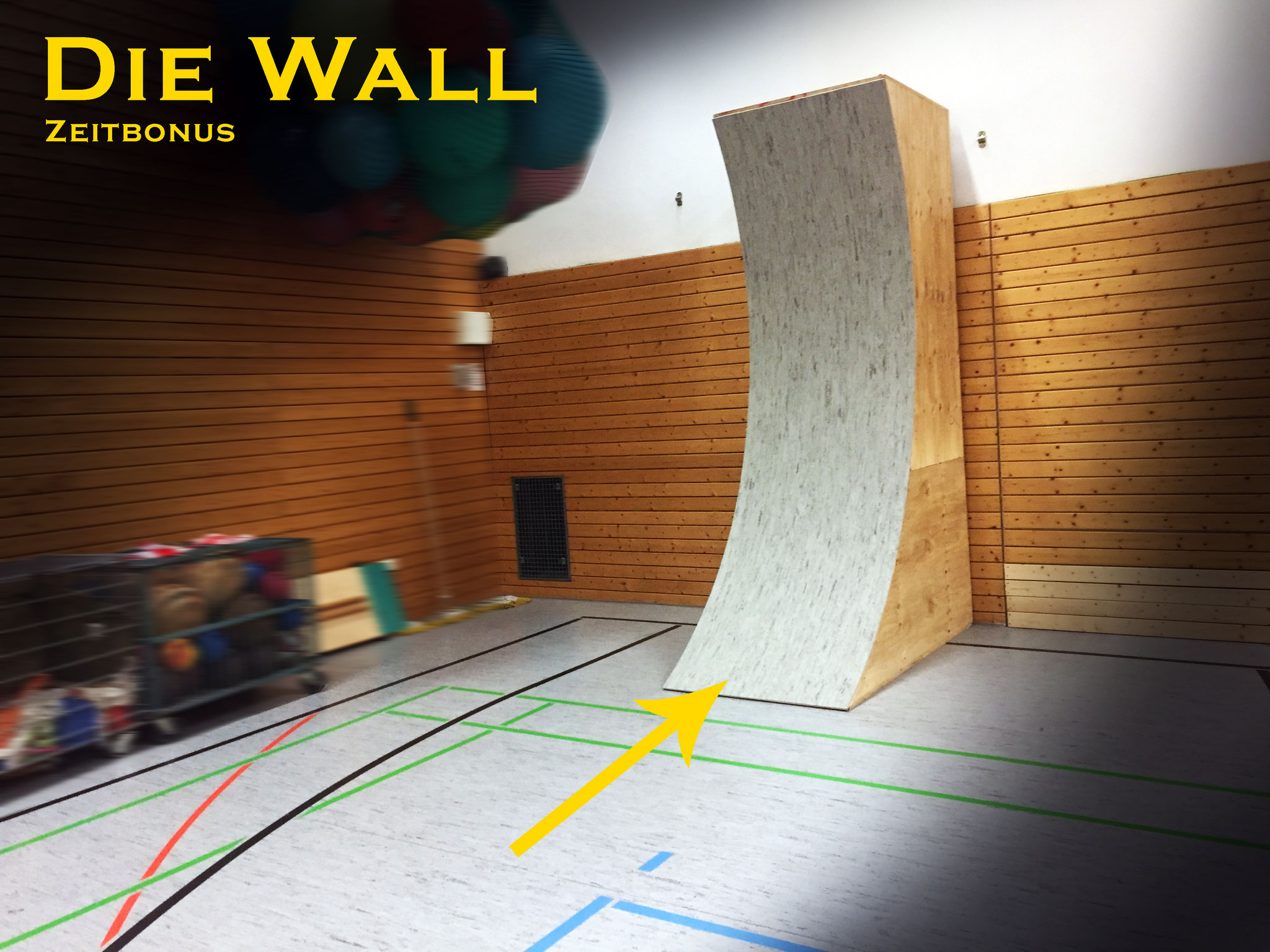 Erklimme die 3m Wall für einen Zeitbonus!