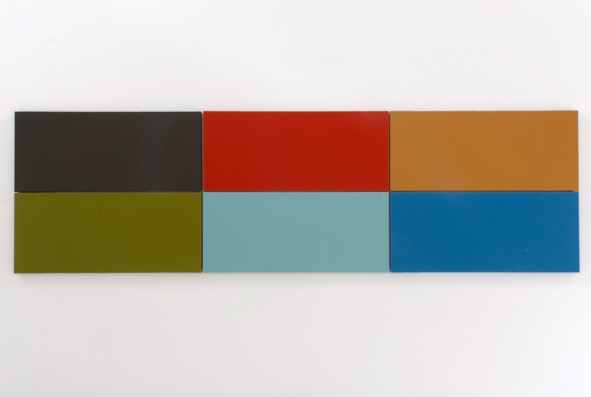 Daniel Schörnig  FILM COLORS II  2015-2021  |  acrylic on canvas in six parts  125 x 425 cm