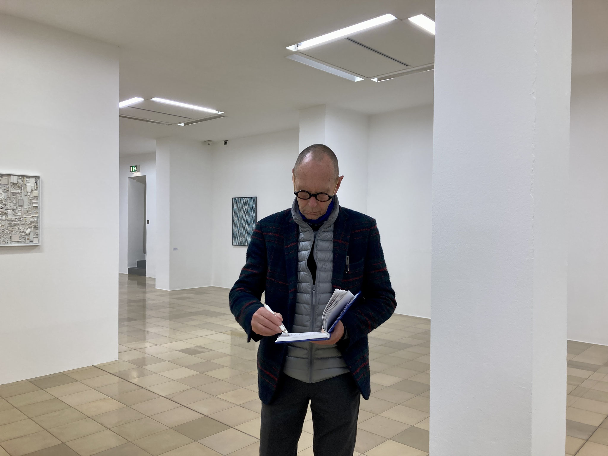 Patrick Poirier, Dec. 6, 2021 at Museum Ludwig Koblenz for the preparation of the exhibition FRAGILITY — 30th ANNIVERSARY OF THE LUDWIG MUSEUM  photo credit Brigitte March ICA